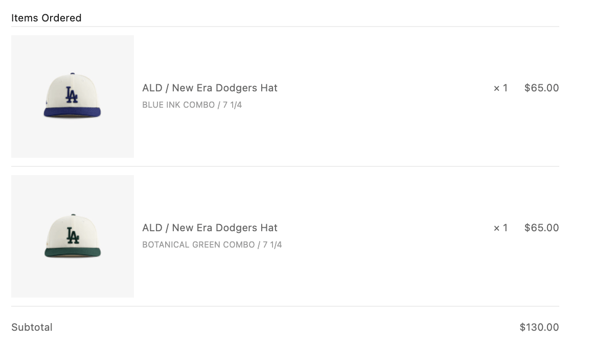 Aime Leon Dore ALD - LA Dodgers - 7 3/8 - IVORY/BLUE Size ONE SIZE - 4 Thumbnail