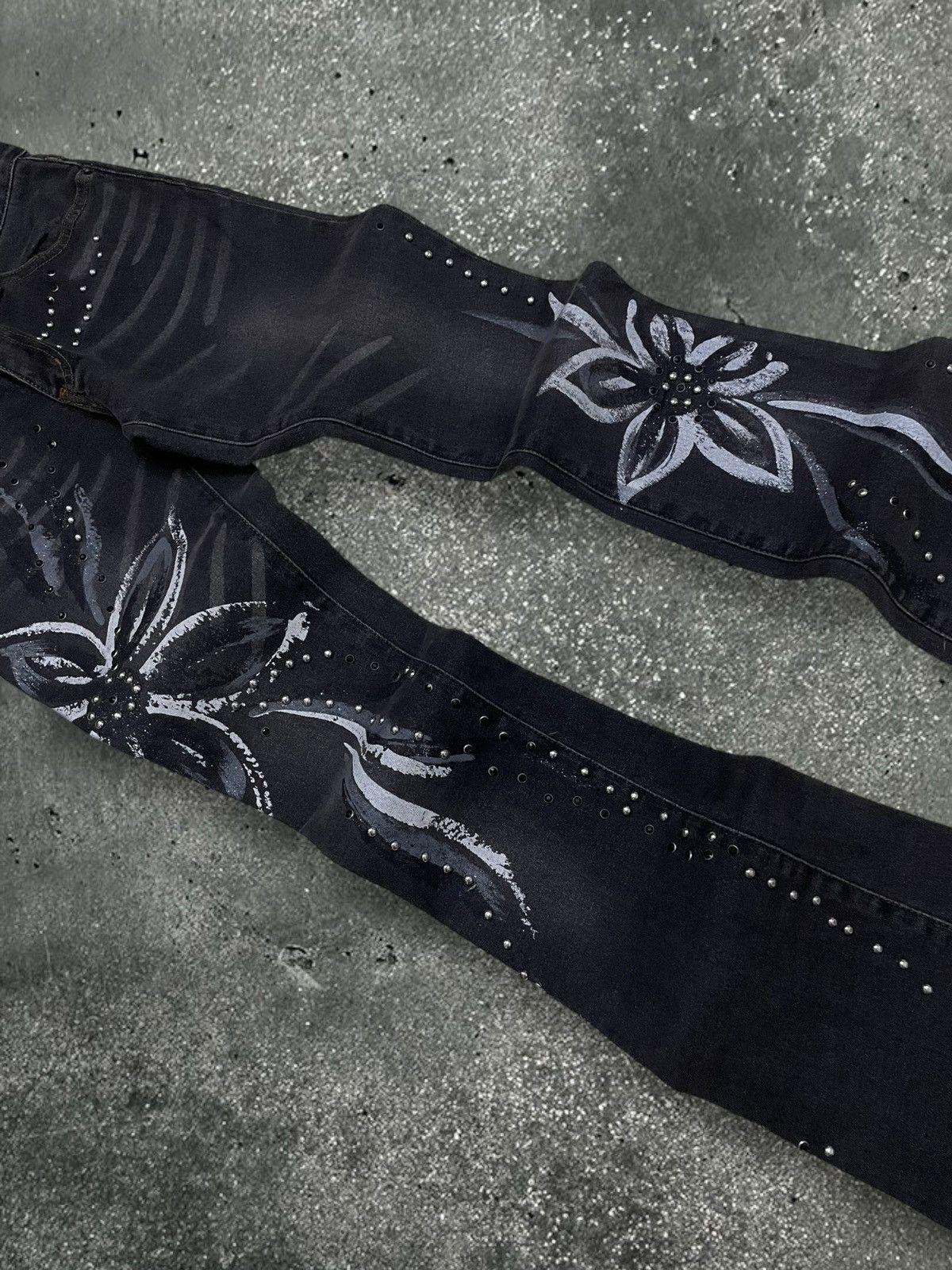 Designer × Japanese Brand × Vintage Vintage 1990s Japan Ryo Peliano Artwork Flower Grunge Flared Size US 26 / EU 42 - 5 Thumbnail