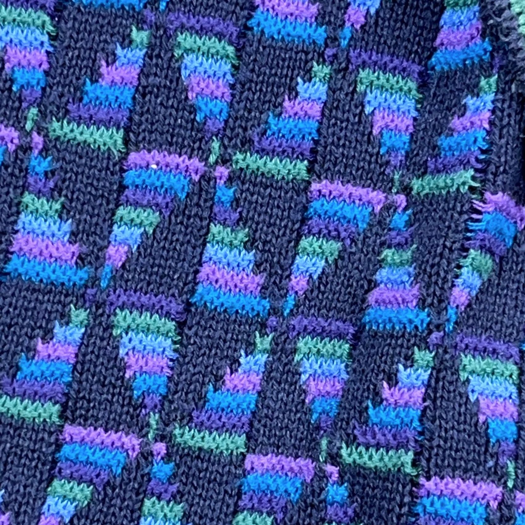Alexander Julian VINTAGE Grandpa Sweater Large Blue Geometric Crewneck Cotton 90s USA Made Men Size US L / EU 52-54 / 3 - 3 Thumbnail