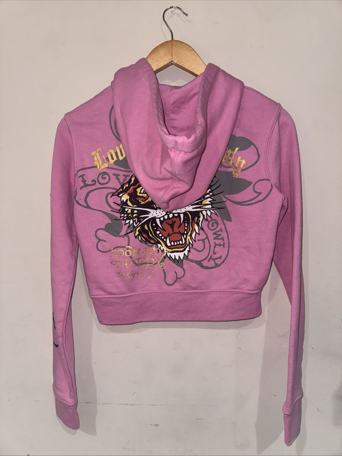 Ed Hardy Pink Ed Hardy Crop Zip Sweater w Hoodie Size M / US 6-8 / IT 42-44 - 4 Thumbnail