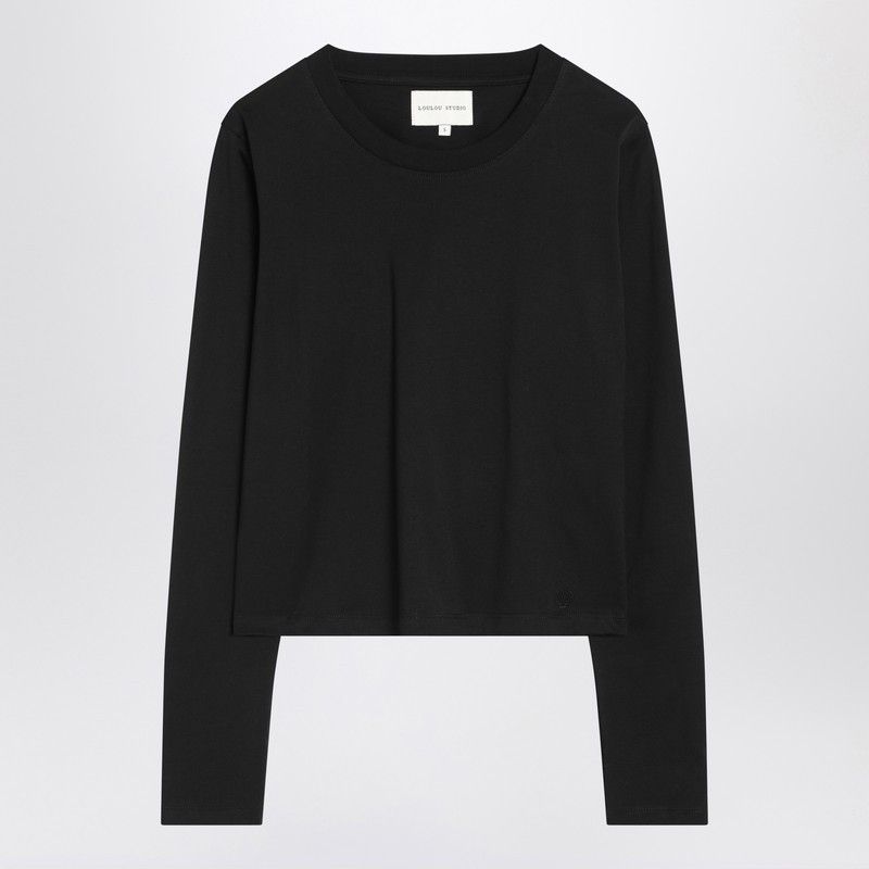 Loulou De Saison Black Cotton Crew-Neck T-Shirt