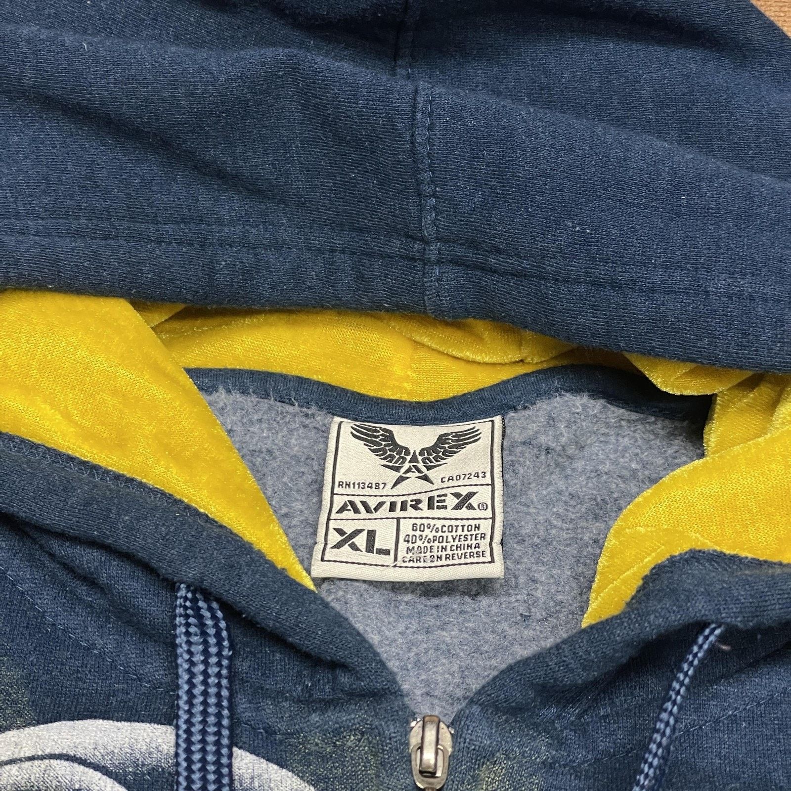 Avirex Avirex Hoodie Mens XL Blue Full Zip Graphic Eagle Rhinestone Size US XL / EU 56 / 4 - 9 Thumbnail