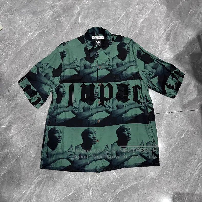 Wacko Maria Wacko Maria 2PAC Guilty Party Black and Green Portrait Bul Size US XL / EU 56 / 4 - 1 Thumbnail