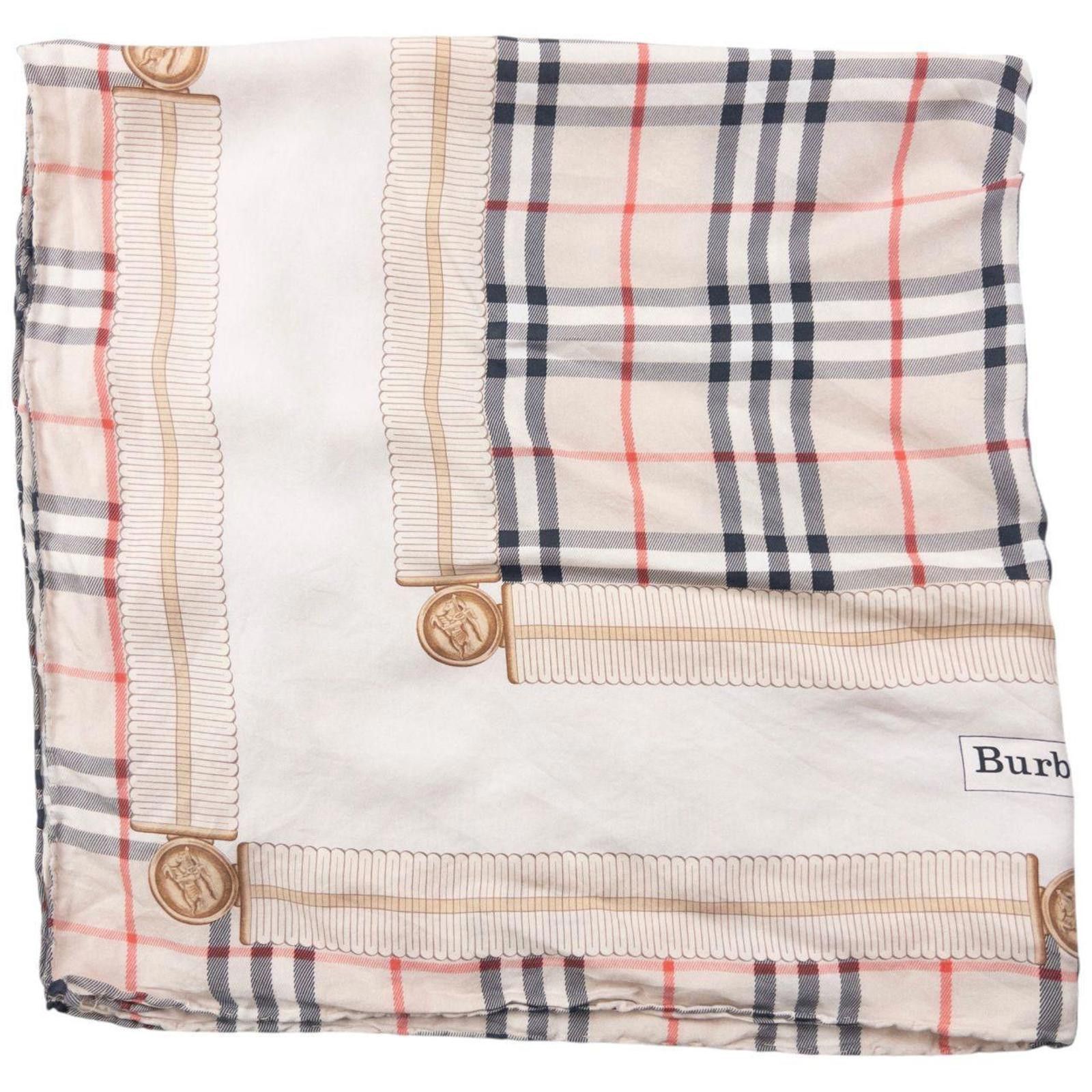 Burberry Vintage 90s Burberry Nova Check Silk Scarf Size ONE SIZE - 3 Thumbnail