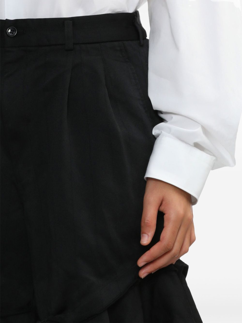 Comme des Garcons SHIRT o1mle1224 Serge Overdyed Ruffled Short in Navy Size 26" / US 2 / IT 38 - 6 Thumbnail