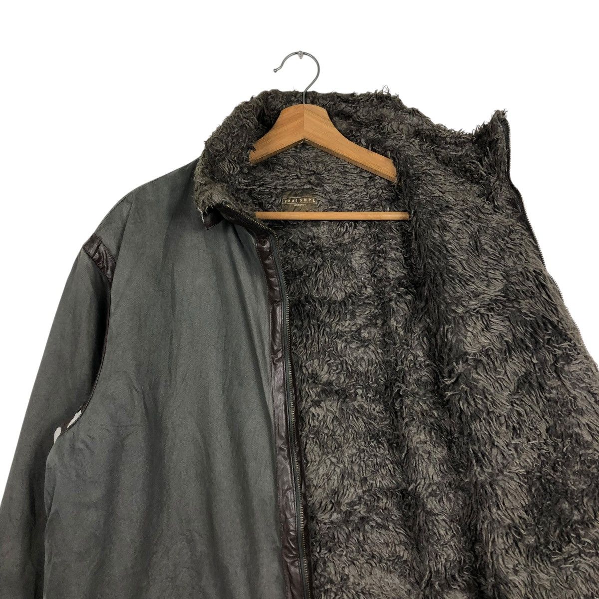 Japanese Brand 🔥VINTAGE BIKER JACKET REAL SMPL FUR BLANKET ISSEY MIYAKE Size US L / EU 52-54 / 3 - 14 Thumbnail