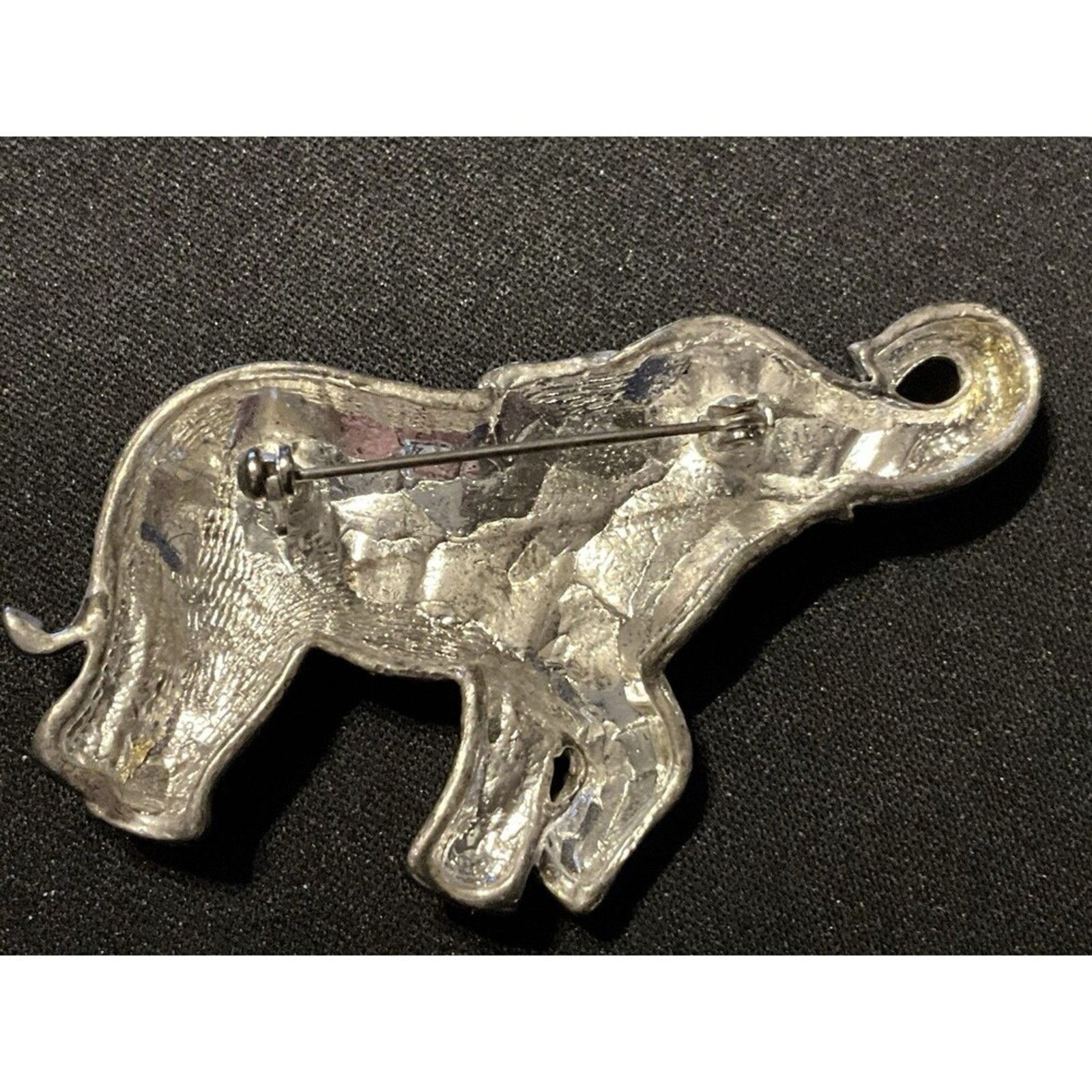 Other Vintage High Quality Silver Tone & Textured Elephant Brooch Size ONE SIZE - 4 Thumbnail