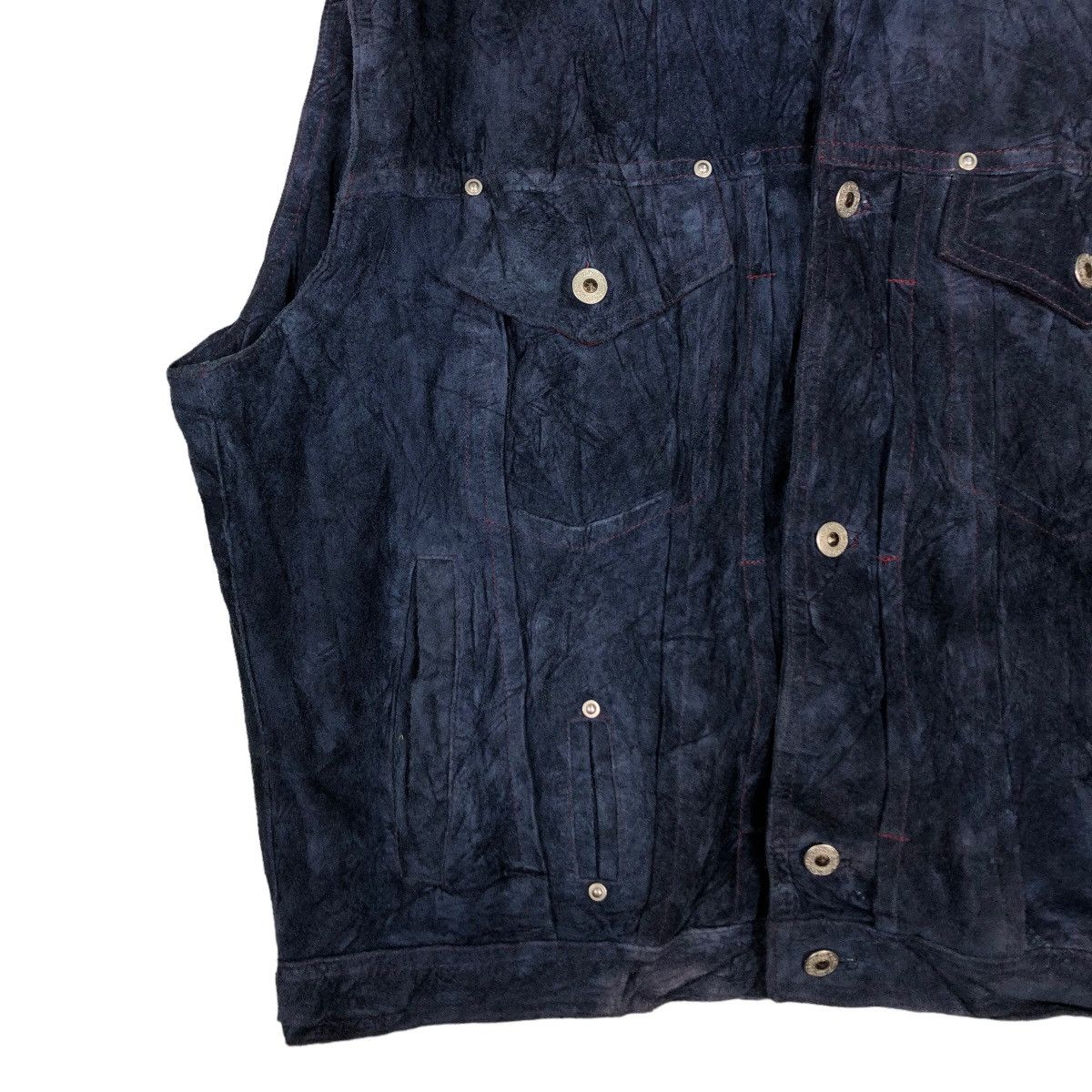 Japanese Brand 🔥Suede Leather Biker Vest Cuir Vera Pelle Japan Size US L / EU 52-54 / 3 - 4 Thumbnail