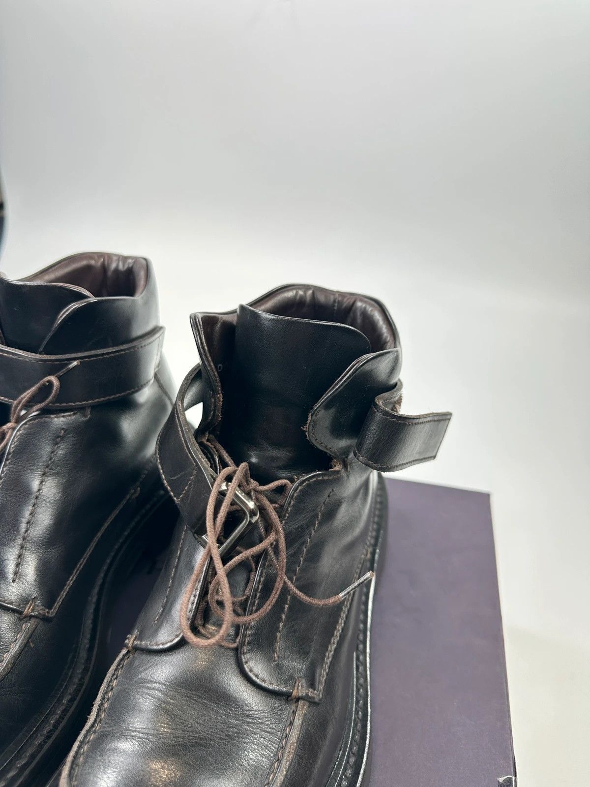 Prada Prada Milano FW1999 Black Leather Square Toe Mid Ankle Boots Size US 9 / EU 42 - 13 Thumbnail