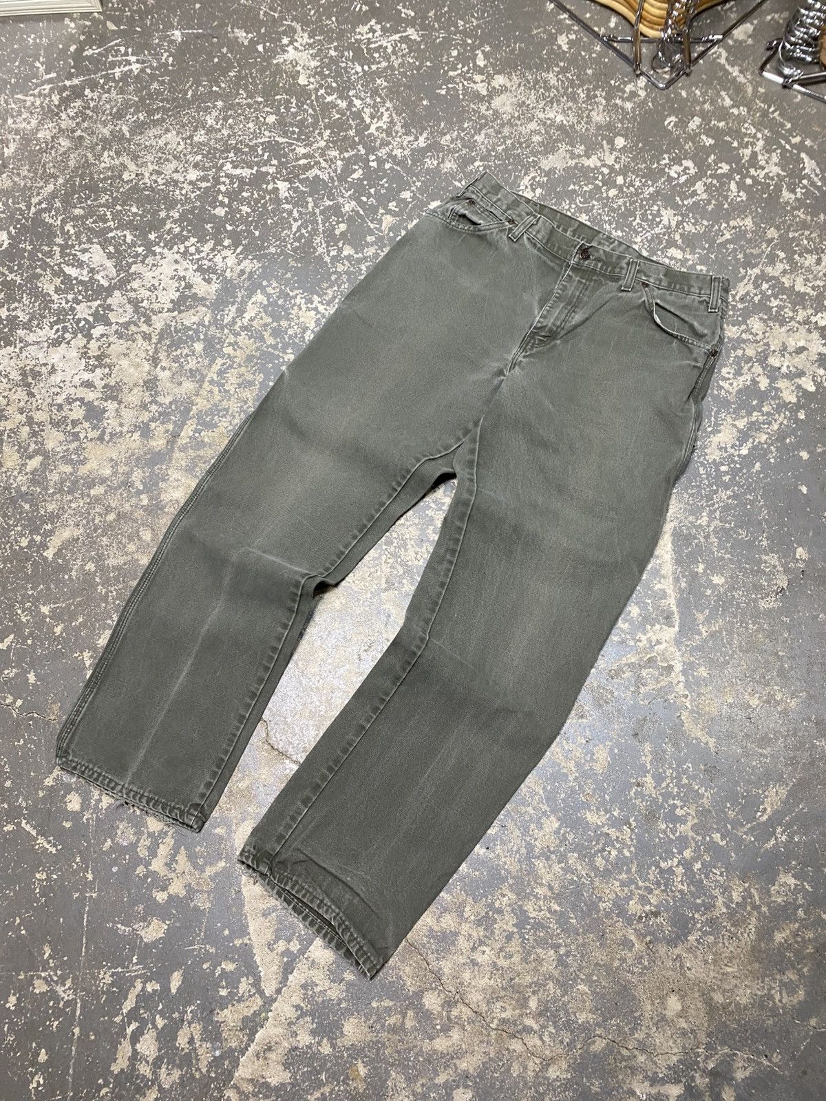 Carhartt × Dickies × Vintage Vintage Dickies Green Faded Carpenter Baggy Fit Pants Size US 36 / EU 52 - 4 Thumbnail