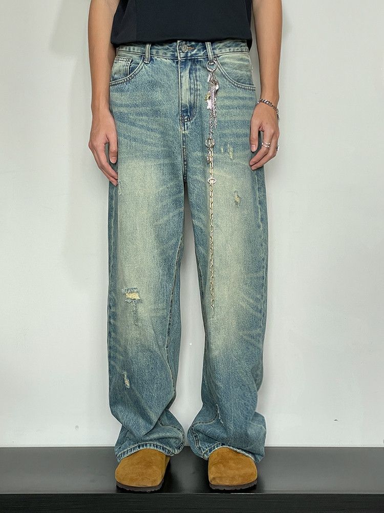 Jean × Vintage washed baggy y2k damaged faded jeans Size US 32 / EU 48 - 5 Thumbnail