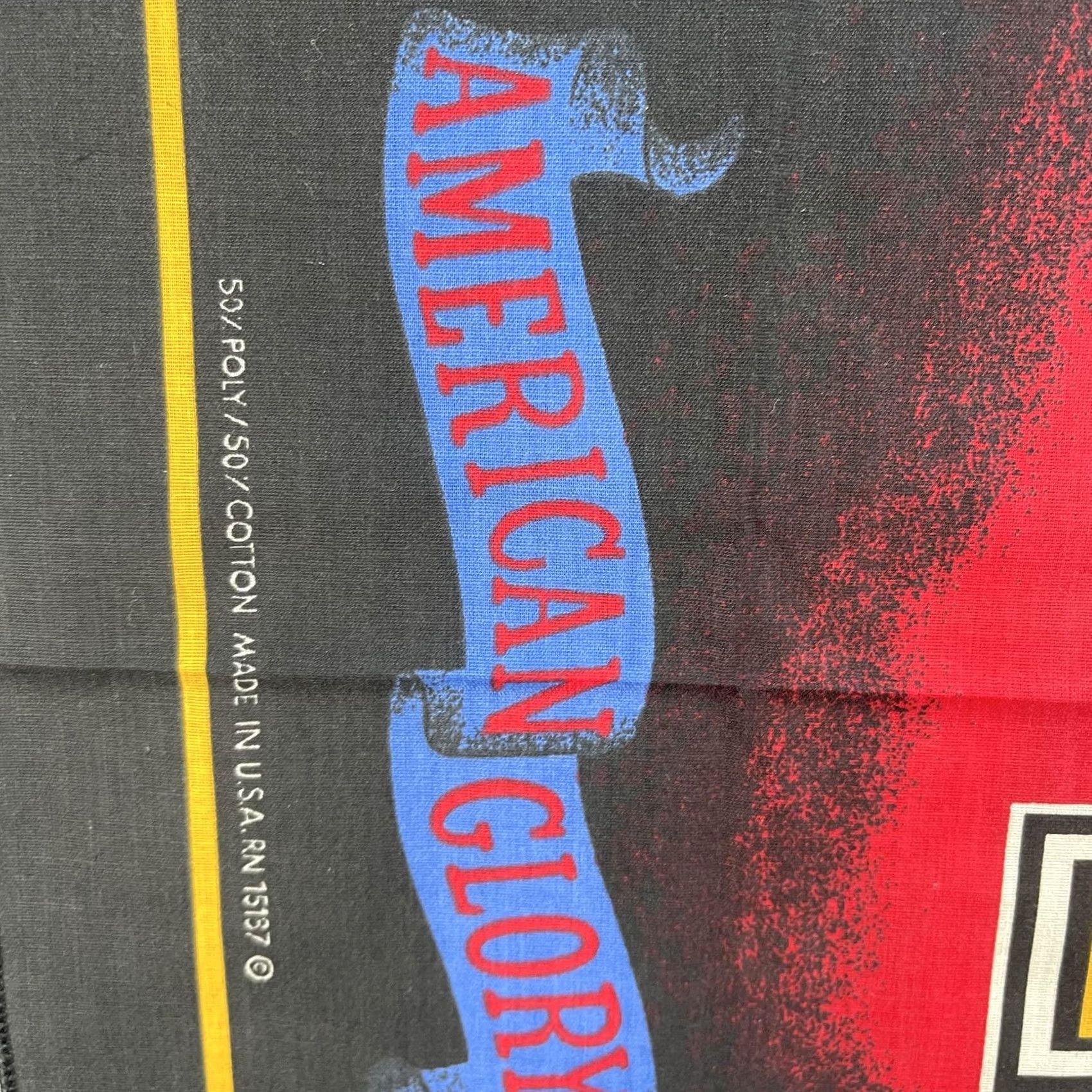 Harley Davidson VINTAGE Harley-Davidson Bandana Black American Glory Eagle Bar Shield Made USA 90s Bandana Men One Size White/Black (21" x 21") Size ONE SIZE - 3 Thumbnail