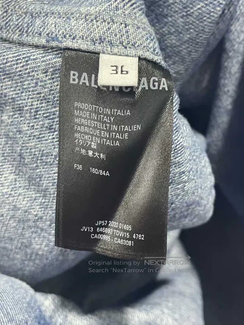 Balenciaga Balenciaga Solid V-neck Denim Jacket Size XS / US 0-2 / IT 36-38 - 7 Thumbnail