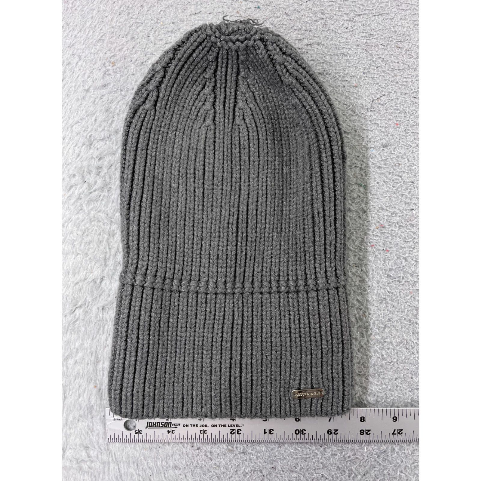 Steve Madden Steve Madden Beanie Womens One Size Gray Double Knit Ski Hat/Toque, Polyester, Viscose Blend, Knit, Fall Winter Size ONE SIZE - 4 Thumbnail