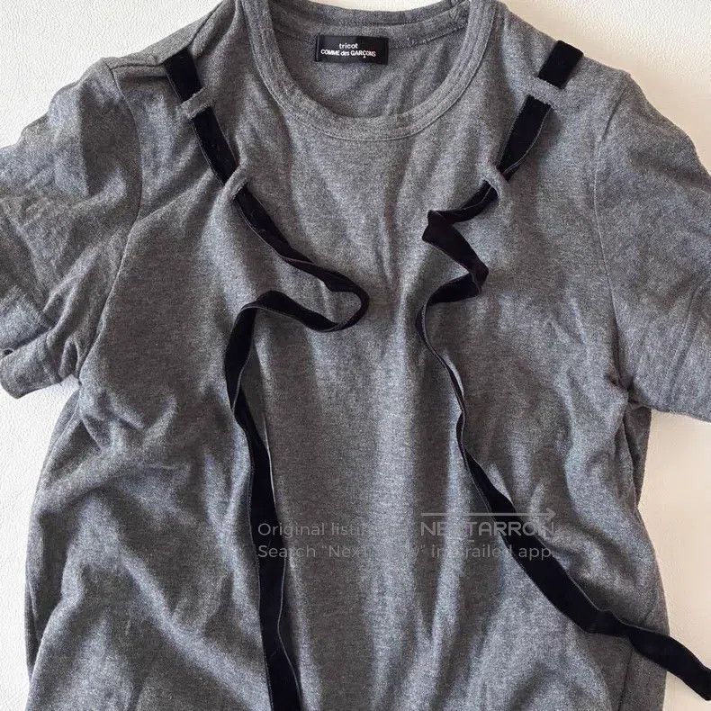 Comme des Garcons Comme des Garcons size F Double-layered T-shirt with velve Size S / US 4 / IT 40 - 6 Thumbnail