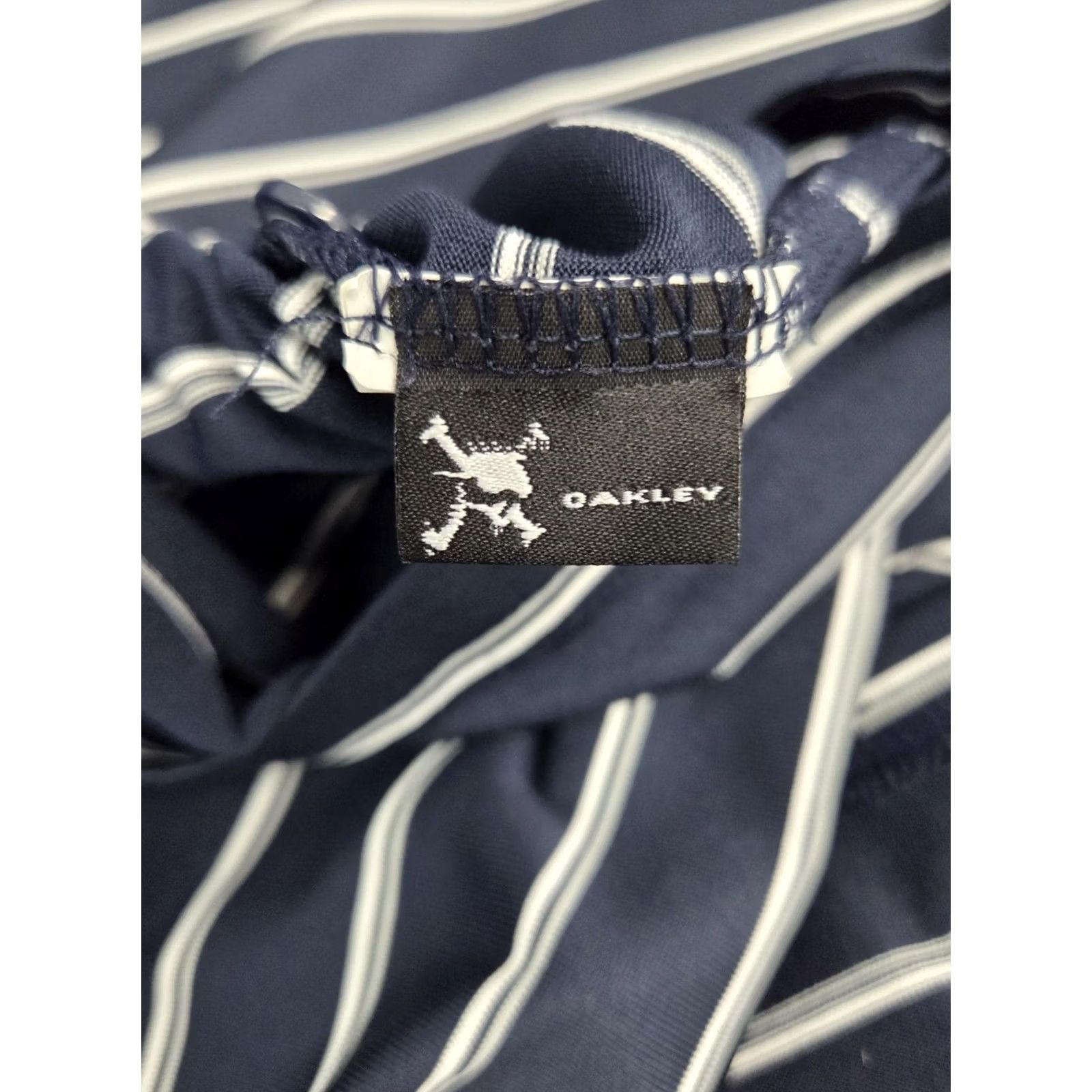 Oakley Oakley Polo Shirt Blue/White Striped Regular Standard Fit 2XL Mens Polo Shirt Logo Short Sleeve Golf Casual Activewear Size US XXL / EU 58 / 5 - 8 Thumbnail