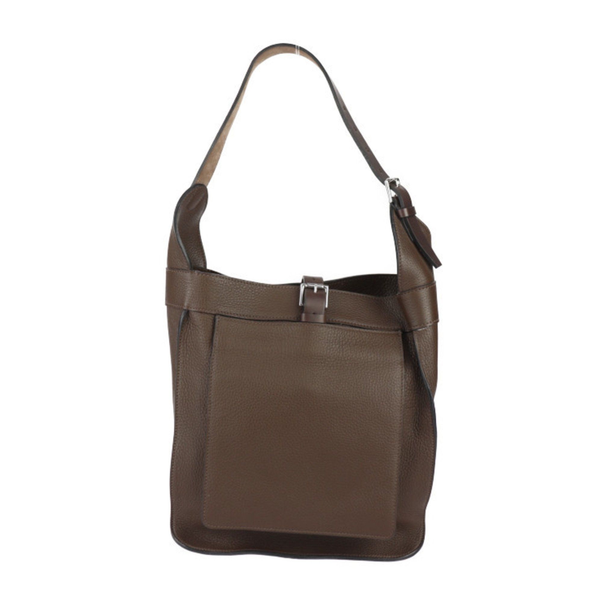 Hermes Marwari PM Handbag Taurillon Clemence Brown Shoulder Bag