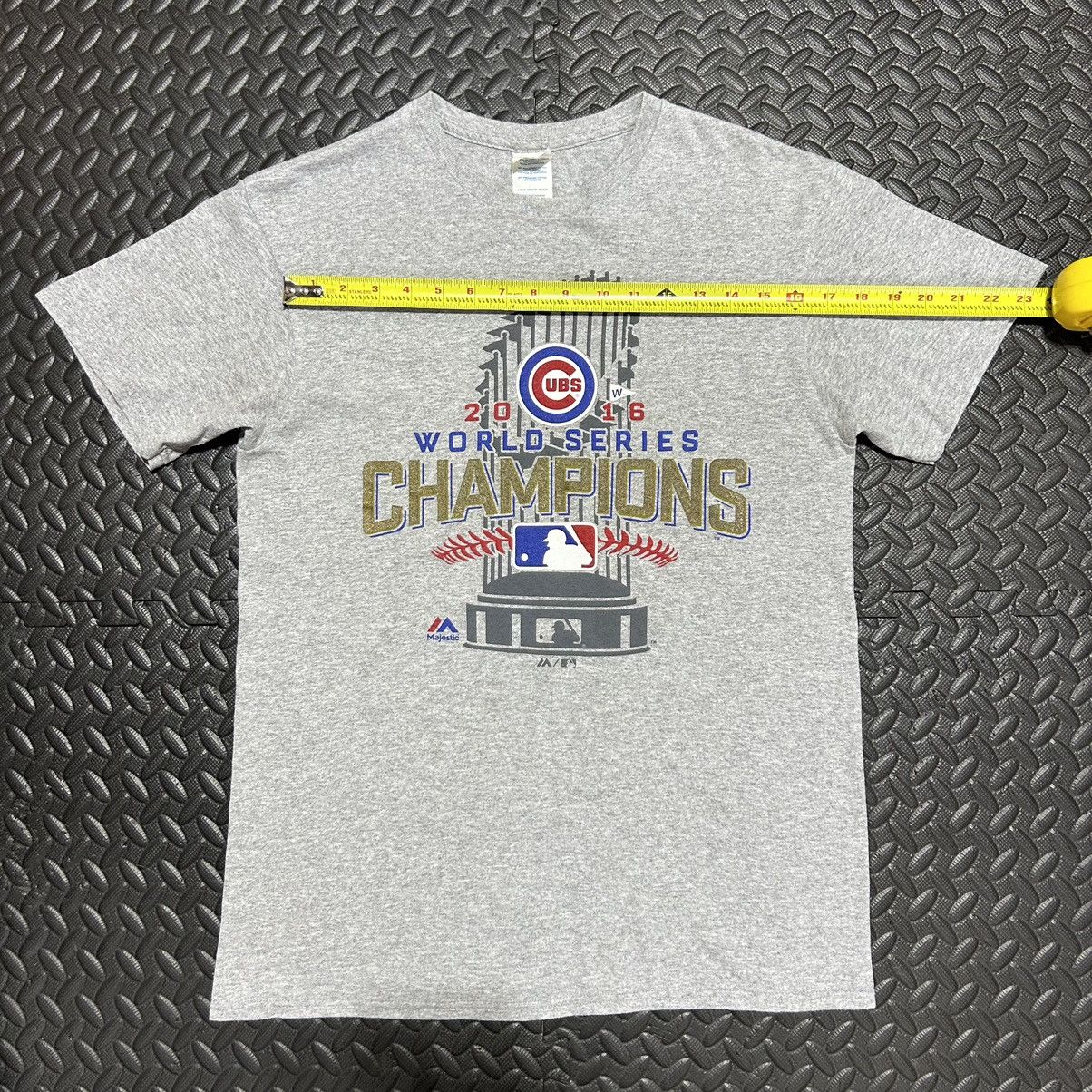 MLB Chicago Cubs 2016 World Series Champions Shirt Medium Gray Size US M / EU 48-50 / 2 - 7 Thumbnail