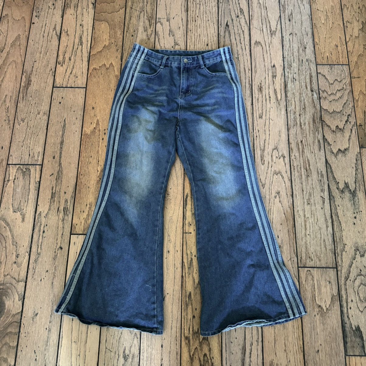 image of If Six Was Nine x Le Grande Bleu L G B Striped Flare Jeans in Blue, Men's (Size 31)