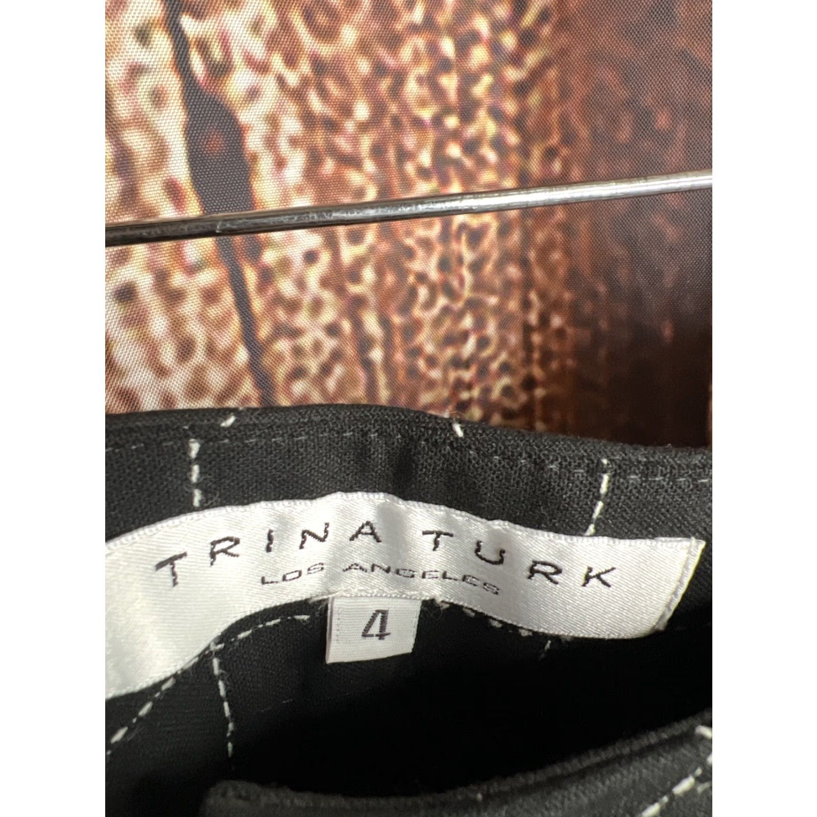 Trina Turk Trina Turk Womens Pants Casual Black Wool Size 4 Wide-Leg Inseam 32 Regular Active Career Style: Not Available Size 27" / US 4 / IT 40 - 3 Thumbnail
