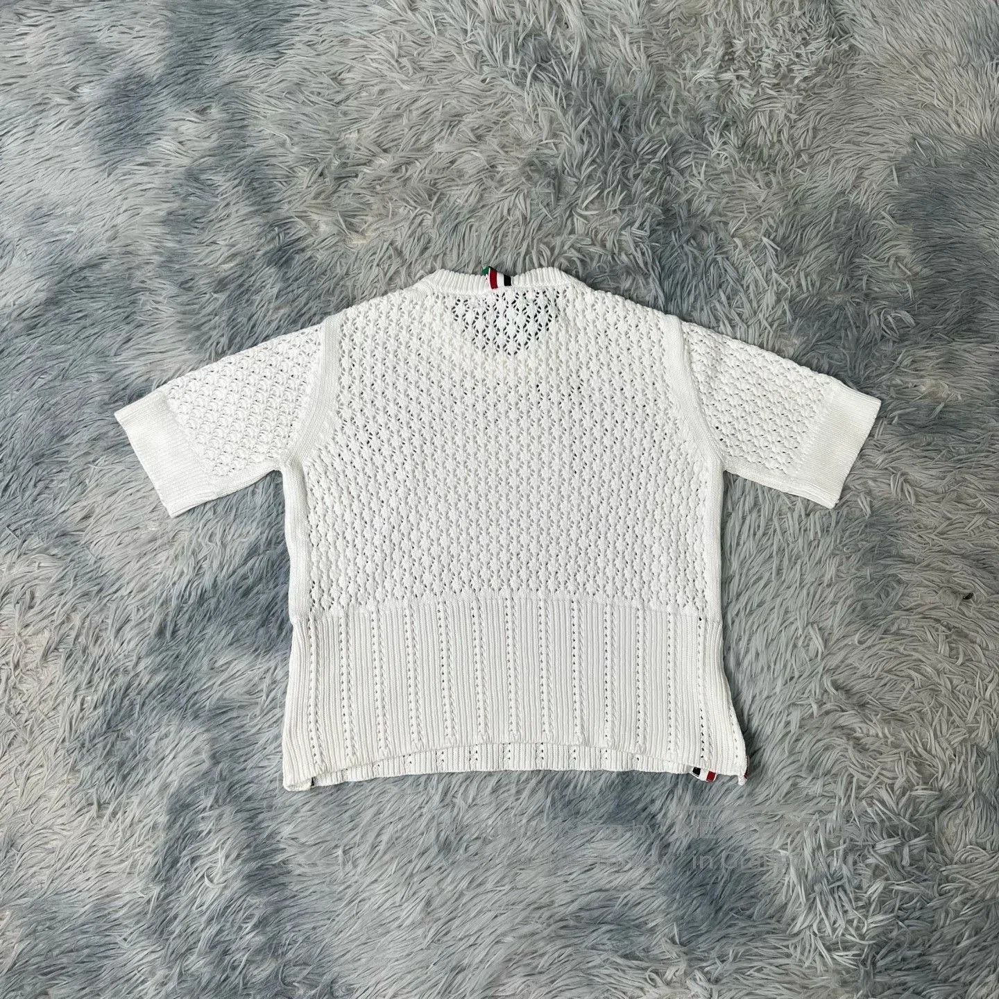 Thom Browne Thom Browne Pink Shell Jacquard Knit Short Sleeve. Size M / US 6-8 / IT 42-44 - 2 Thumbnail