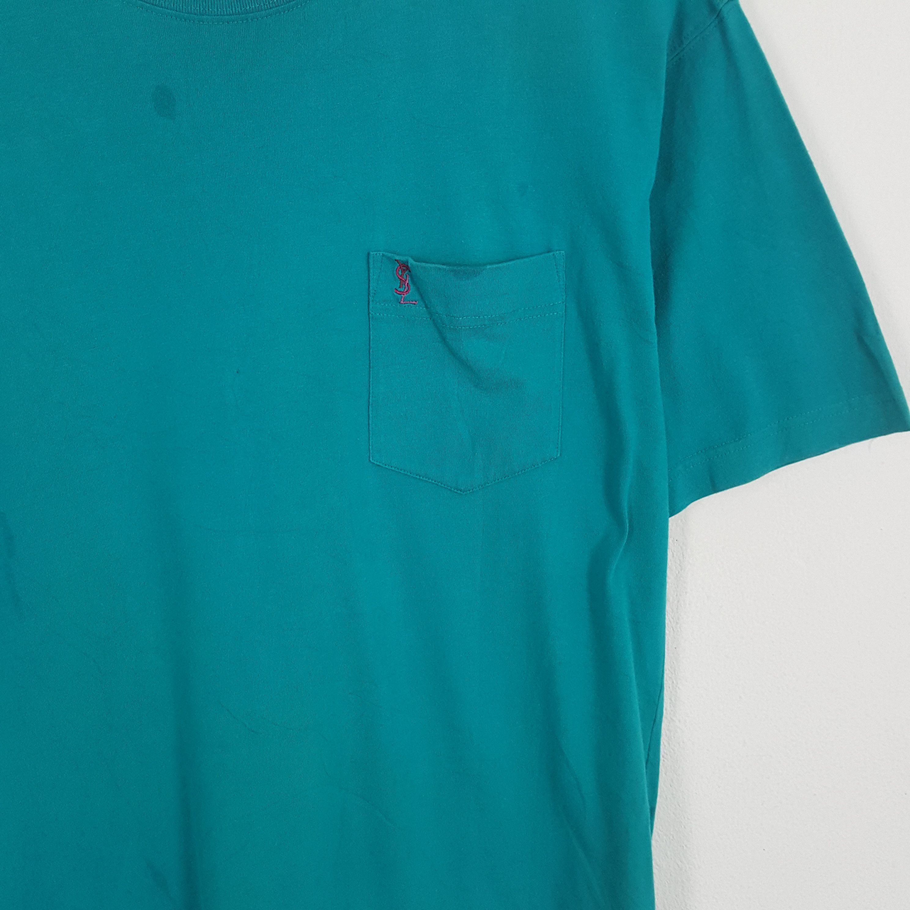 Vintage × Yves Saint Laurent YVES SAINT LAURENT YSL Small Logo Pocket Design Tshirt Size US L / EU 52-54 / 3 - 2 Thumbnail