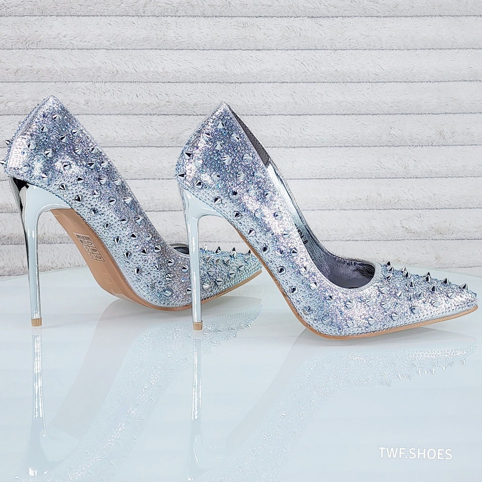 Other Wicked Sexy Spike Stud Iridescent Rhinestone High Heel Pump Size US 6 / IT 36 - 2 Thumbnail