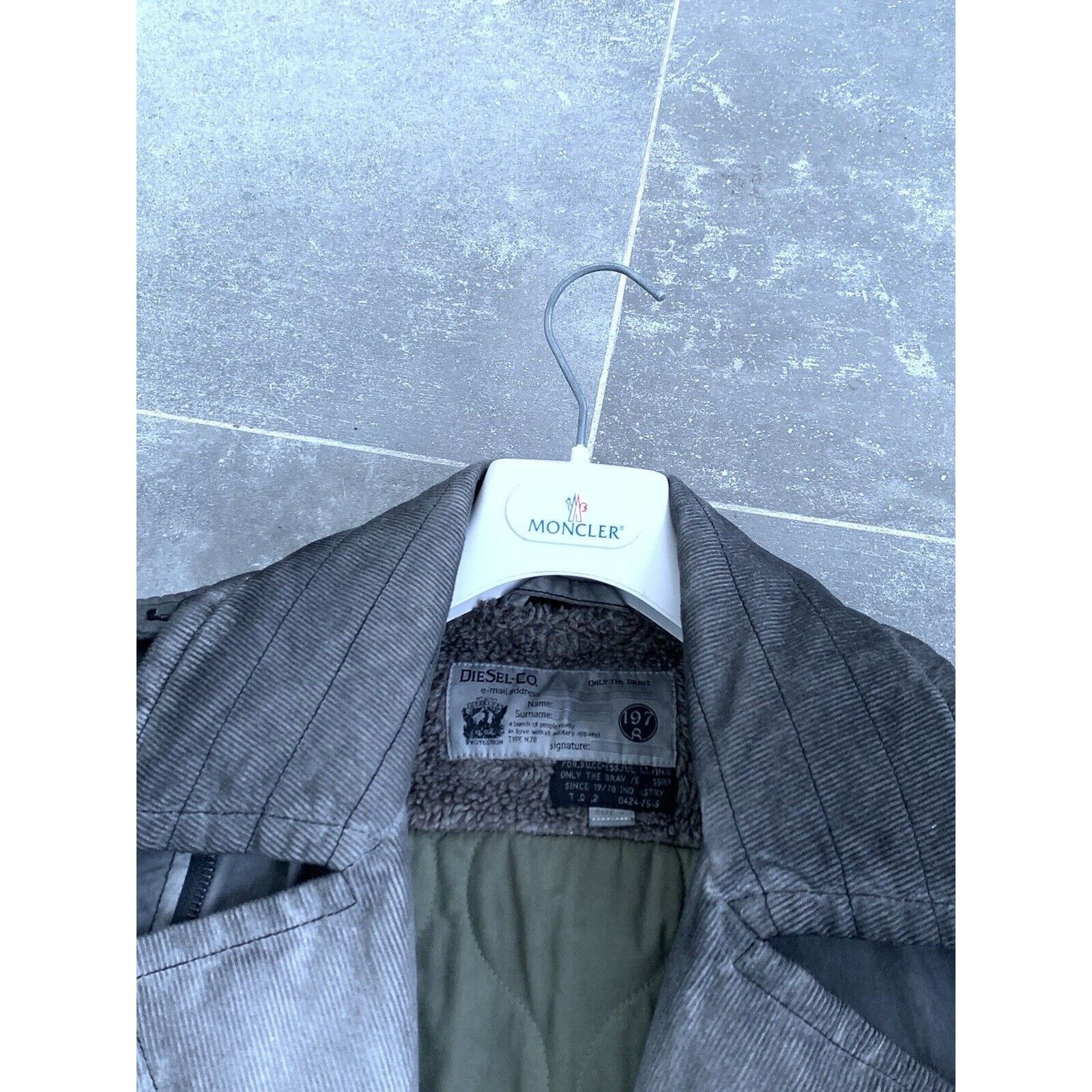 Diesel Mens DIESEL Garment DYED Pea Coat Corduroy Jacket L EU 50 52 Size US L / EU 52-54 / 3 - 9 Thumbnail
