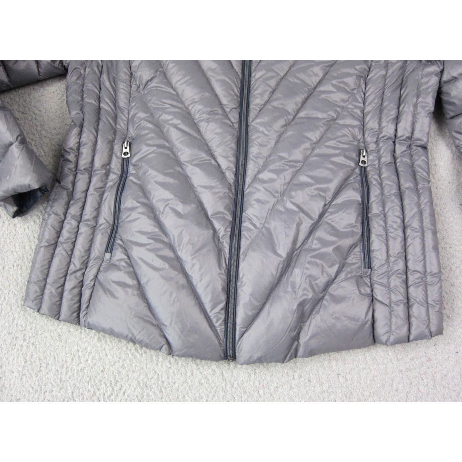 Lucky Brand Lucky Brand Jacket Womens XL Gray Duck Down Puffer Full Zip Hooded Size XL / US 12-14 / IT 48-50 - 2 Thumbnail