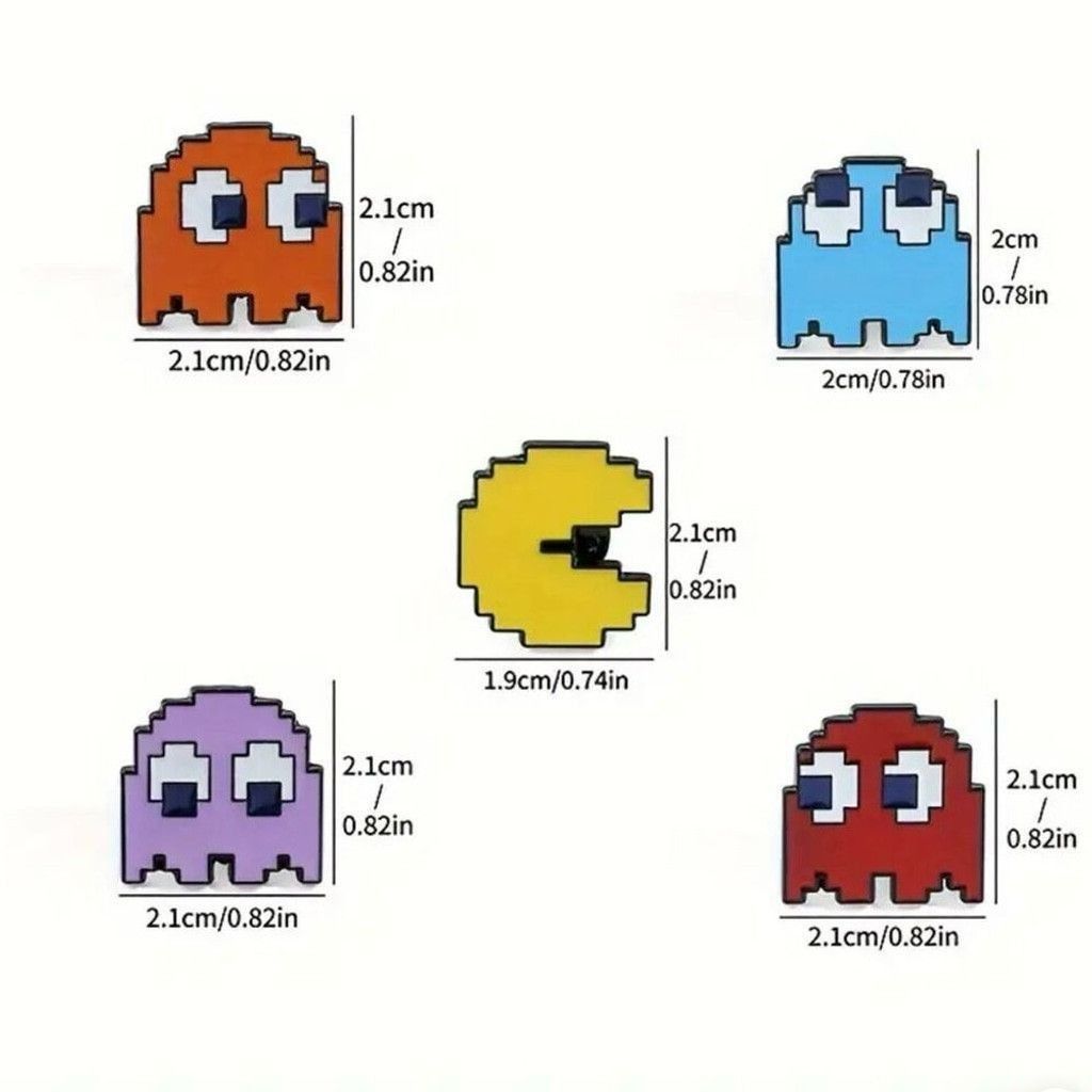 Other Set Of 5 Vintage Style Pac Man Pins Size ONE SIZE - 6 Thumbnail