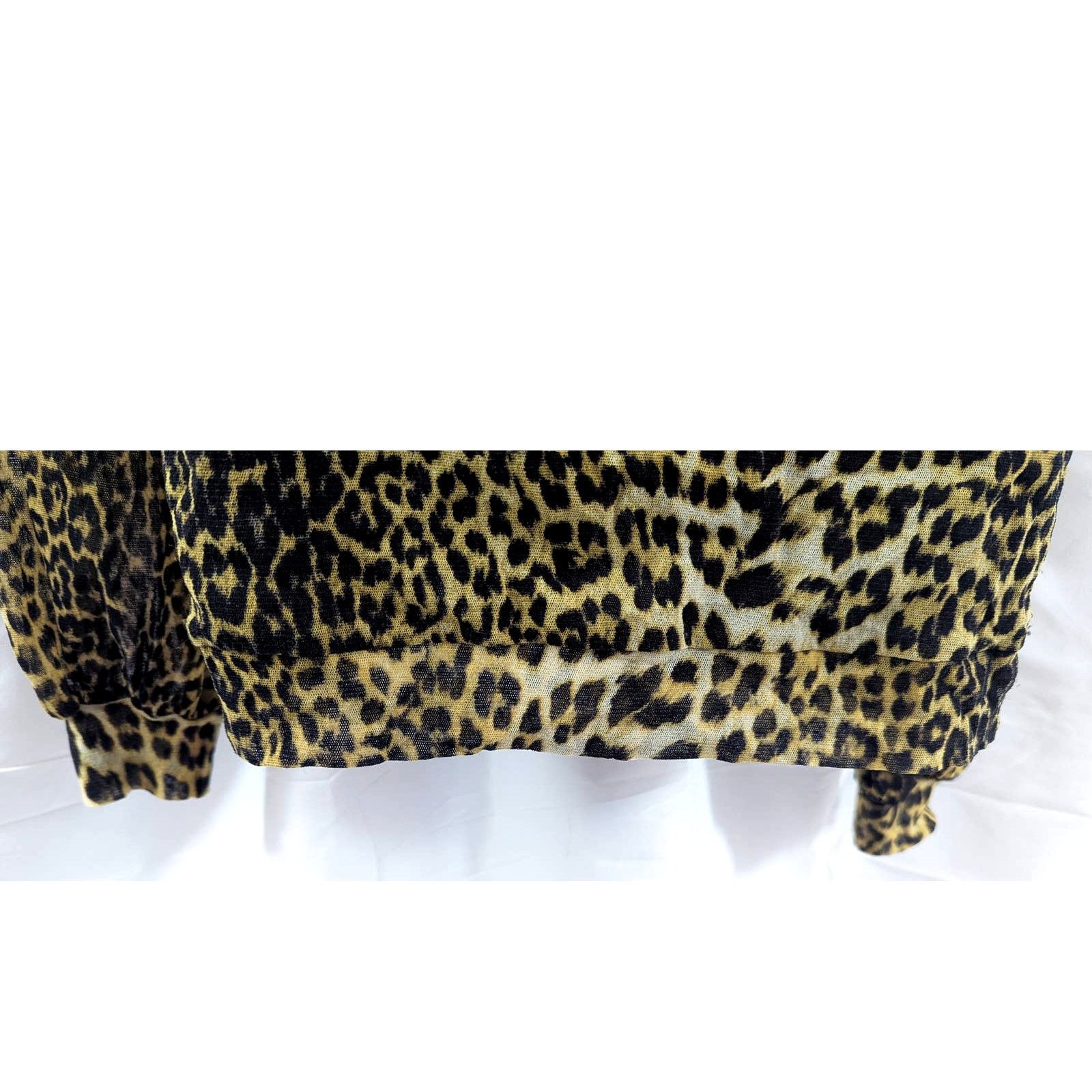 Jean Paul Gaultier Vtg 90's JP Gaultier Soleil FUZZI Leopard Mesh Ruffled Top L Size L / US 10 / IT 46 - 6 Thumbnail