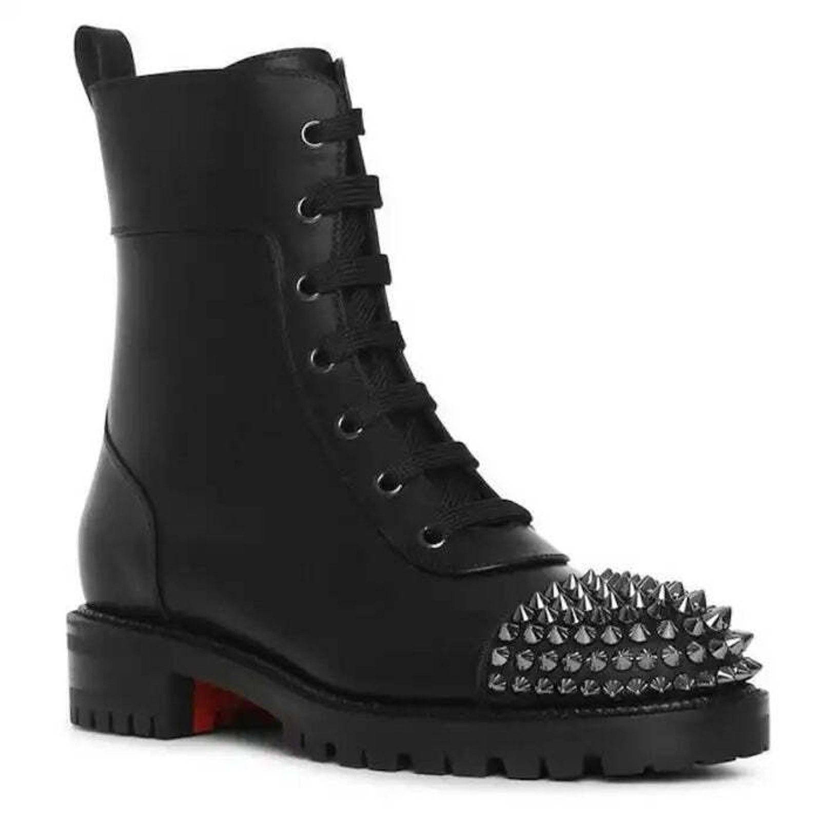 Christian Louboutin Christian Louboutin TS Croc Flat Black Calf Leather Spike Size US 6 / IT 36 - 5 Thumbnail