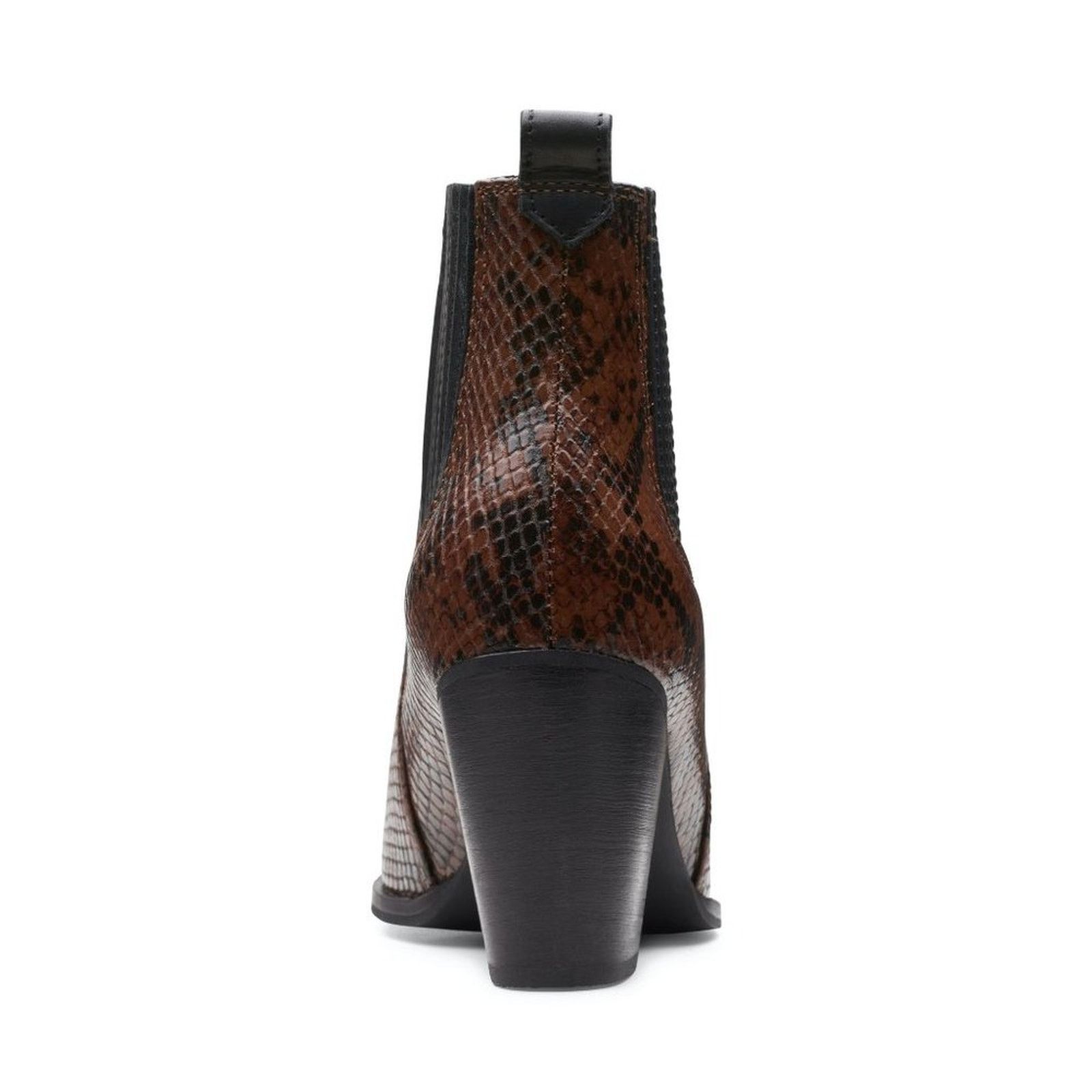 Clarks Clarks West Lo Dark Tan Snake Leather Heeled Booties Size US 8 / IT 38 - 11 Thumbnail