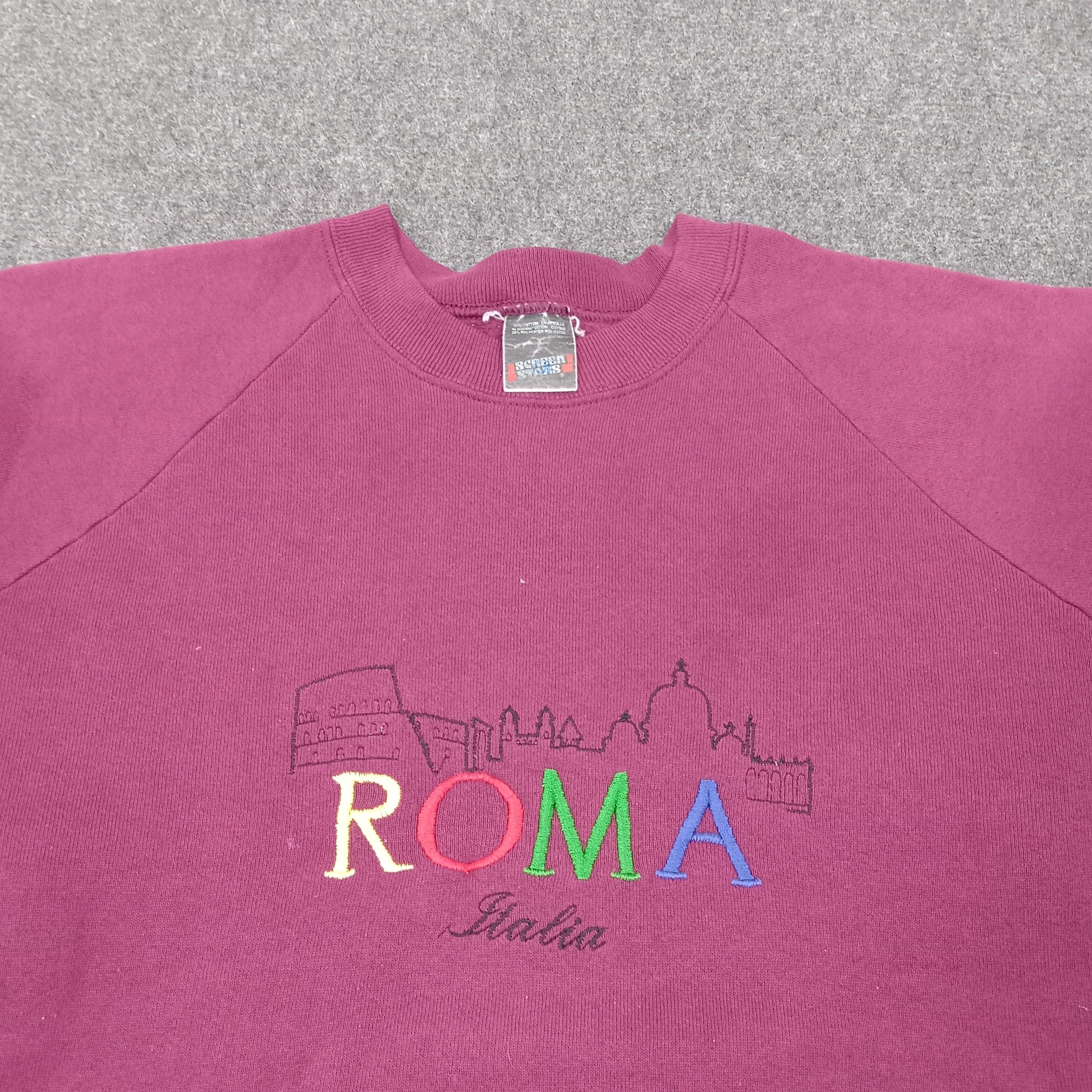 Vintage ROMA Italia Embroidery 90's Sweatshirt C263N9 Size US L / EU 52-54 / 3 - 3 Thumbnail