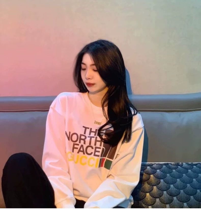 Gucci The North Face co-branded white logo letter print cot