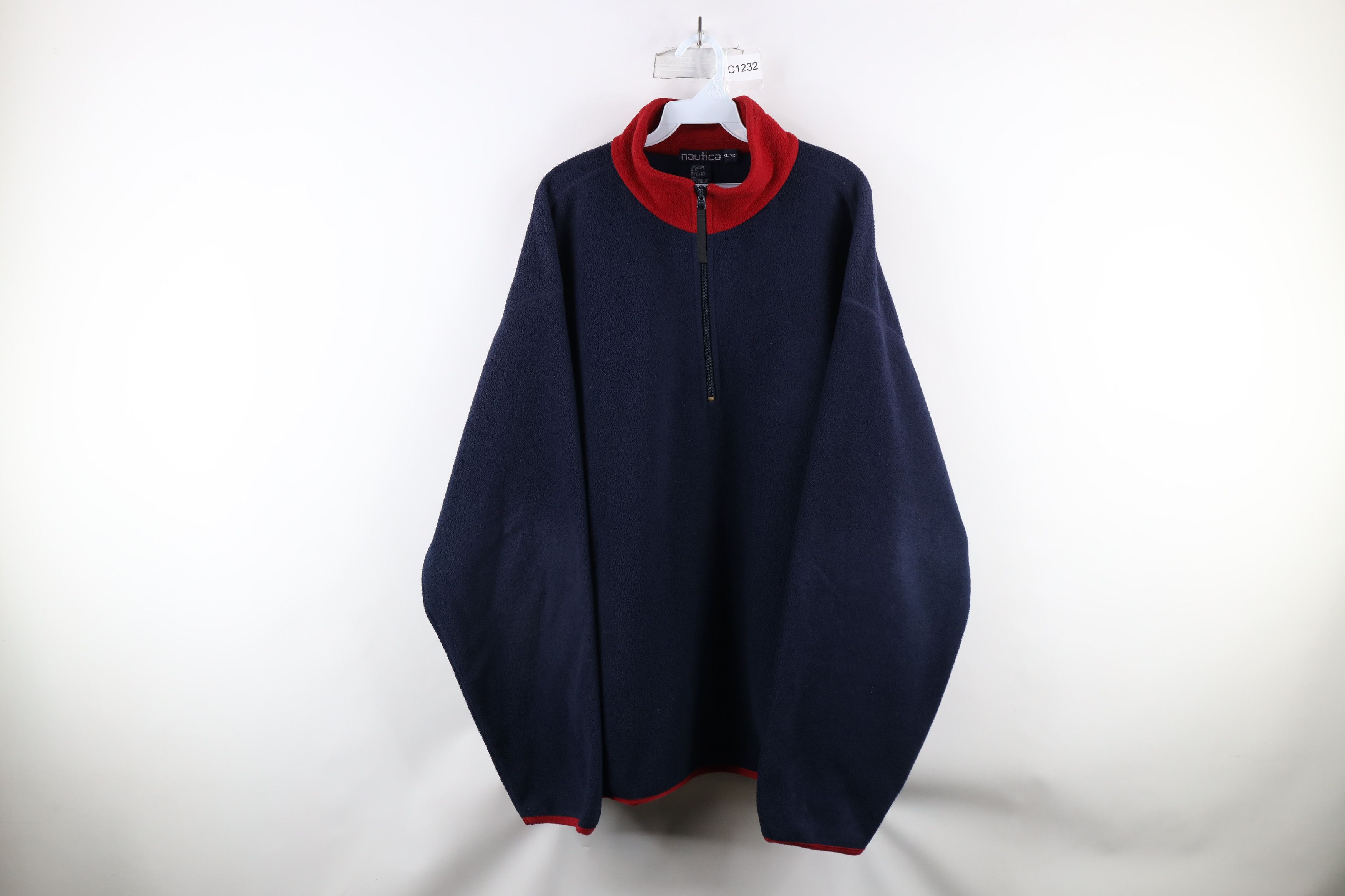 Nautica × Vintage Vintage 90s Nautica Out Half Zip Fleece Pullover Sweater USA Size US XL / EU 56 / 4 - 1 Thumbnail