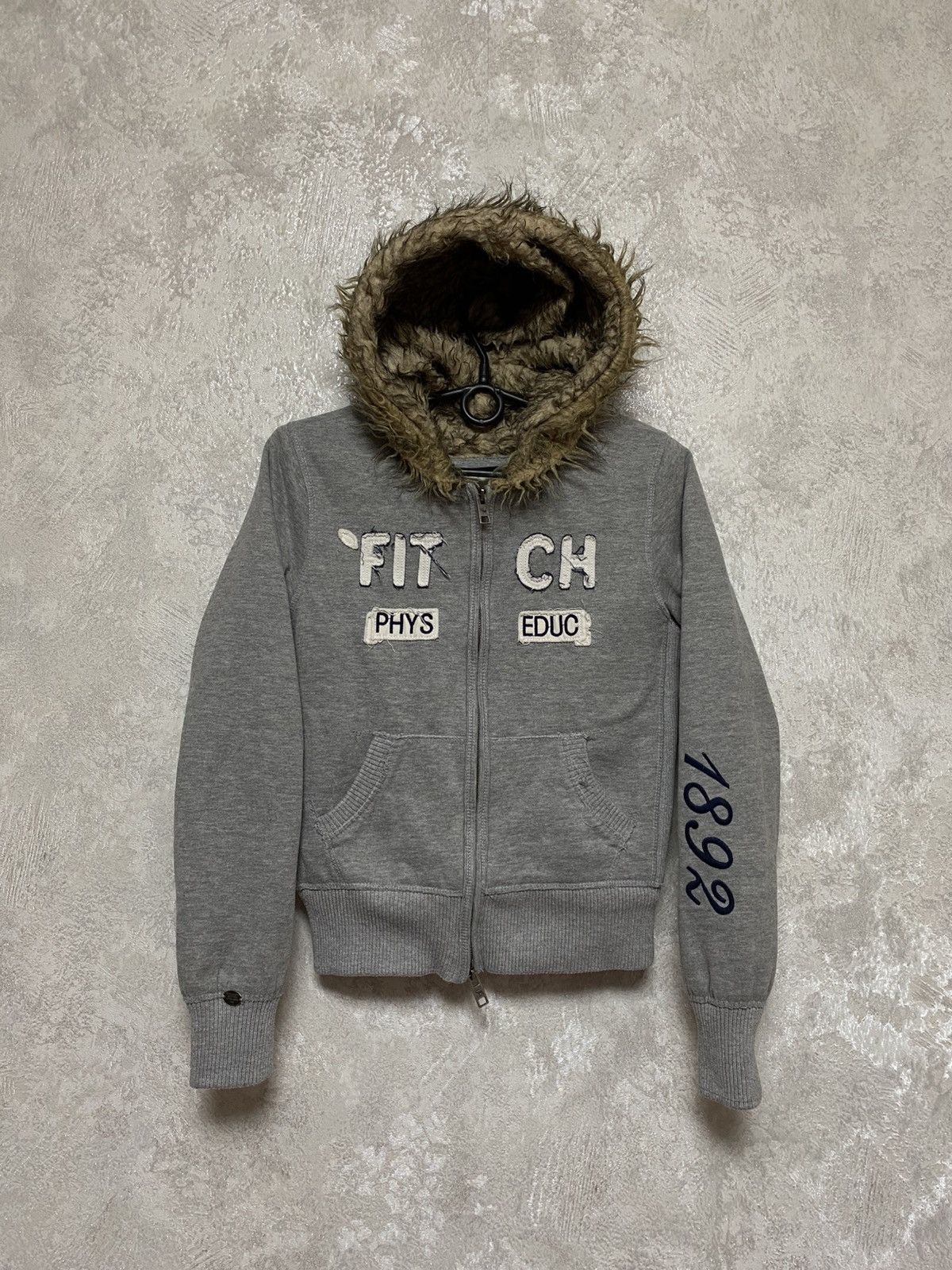 トップス 00s Abercrombie&fitch fur zip hoodie y2k Abercrombie & Fitch fur Zip hoodie y2k