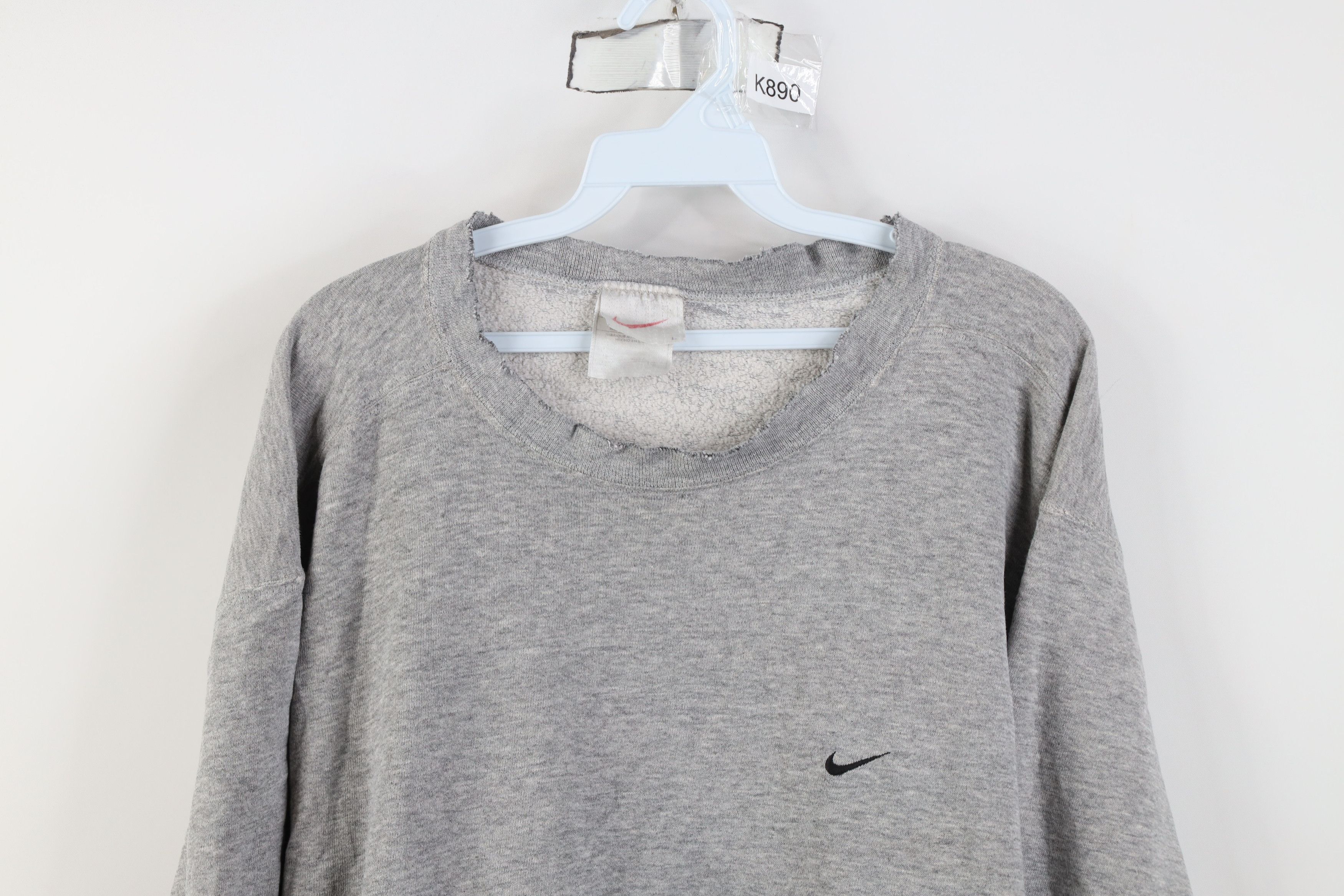 Nike Vintage 90s Nike Scott Mini Swoosh Sweatshirt Gray USA Size US L / EU 52-54 / 3 - 2 Thumbnail