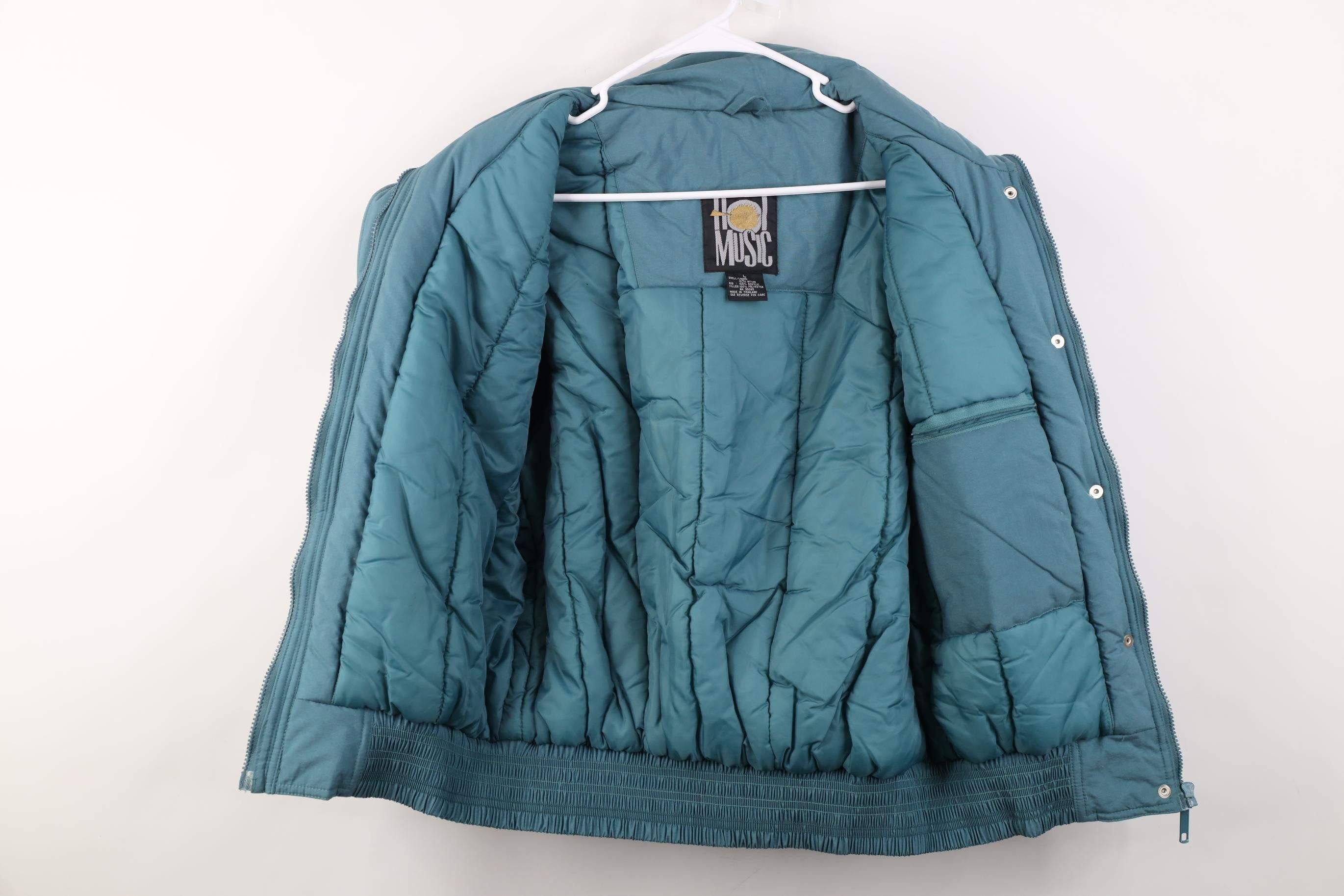 Vintage Vintage 90s Streetwear Full Zip Puffer Vest Jacket Teal Size L / US 10 / IT 46 - 12 Thumbnail