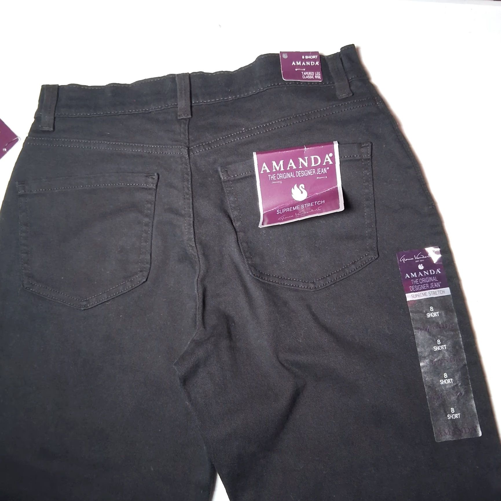 Gloria Vanderbilt VINTAGE Gloria Vanderbilt Amanda Jeans Short 8 Black Stretch Tapered Leg Womens Size 30" / US 8 / IT 44 - 3 Thumbnail