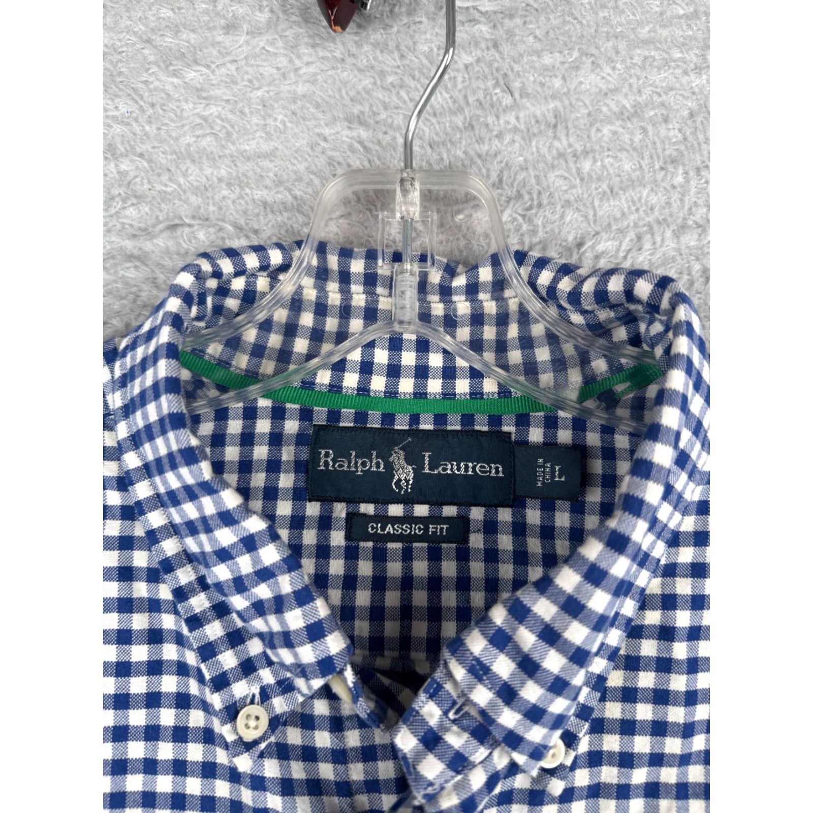 Polo Ralph Lauren VINTAGE Polo Ralph Lauren Shirt Men L Blue Plaid Button-Up Long Sleeve Cotton Regular Chest 44" All Seasons Mens Size US L / EU 52-54 / 3 - 7 Thumbnail