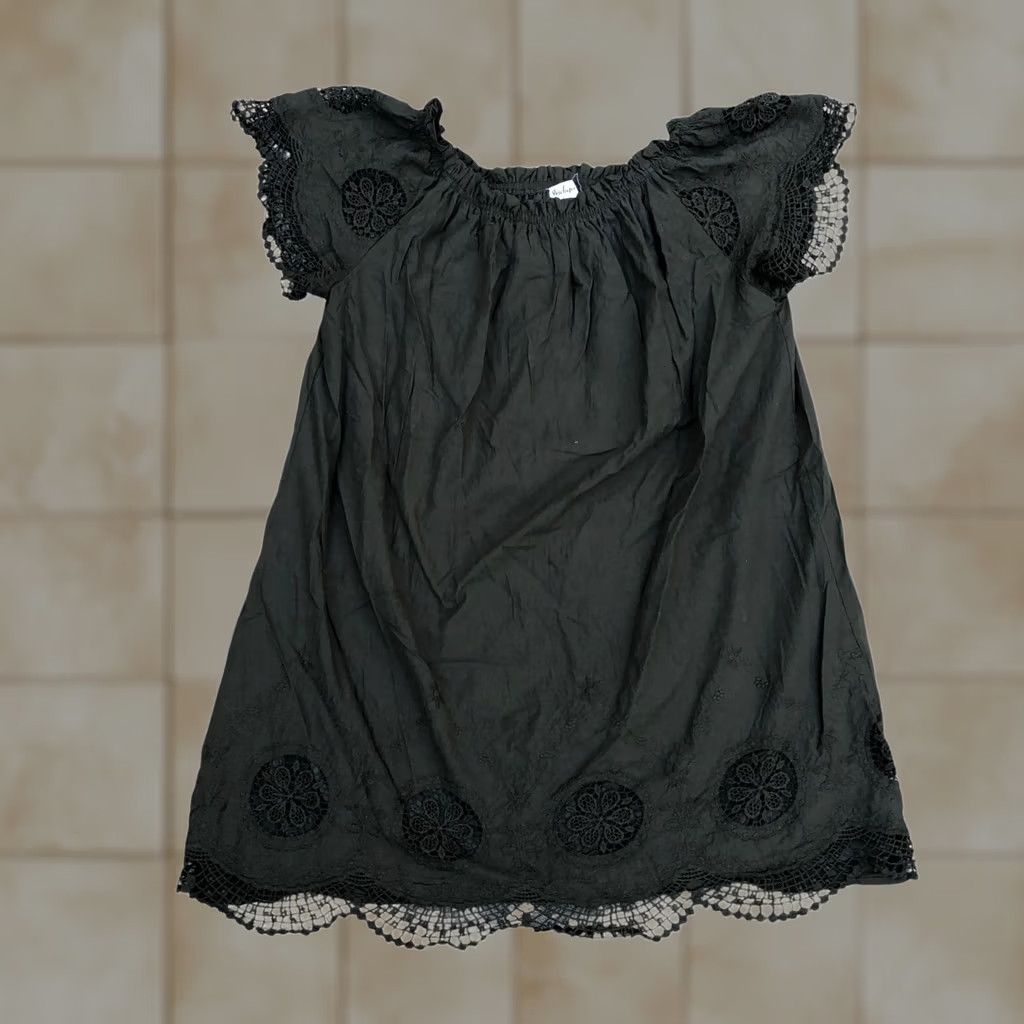 Vintage INDIGO Crochet Short Sleeve Dress Women's 2X Green Boho Short Shirt Dress Bohemian 2X Womens Indig o Crochet Short Sleeve Dress Size 40" / US 18 - 1 Thumbnail