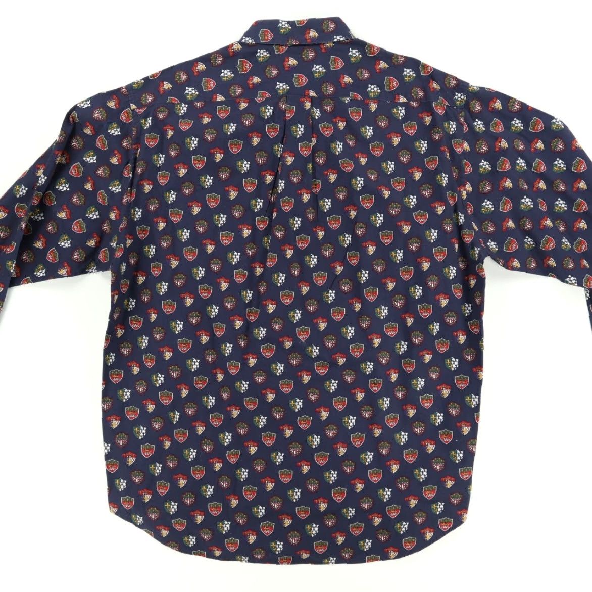 Tommy Hilfiger VINTAGE Tommy Hilfiger Crest Print Long Sleeve Button Down Shirt Navy Men's XL Size US XL / EU 56 / 4 - 4 Thumbnail