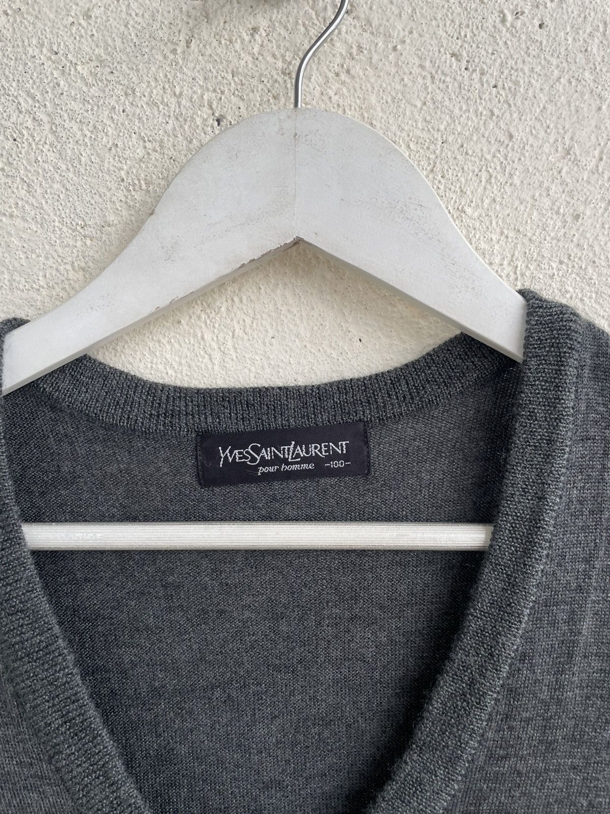 Yves Saint Laurent Vintage YSL Knit Vest Burberry Helmut Lang Y2K CDG Japan y’s Size 44R - 5 Thumbnail