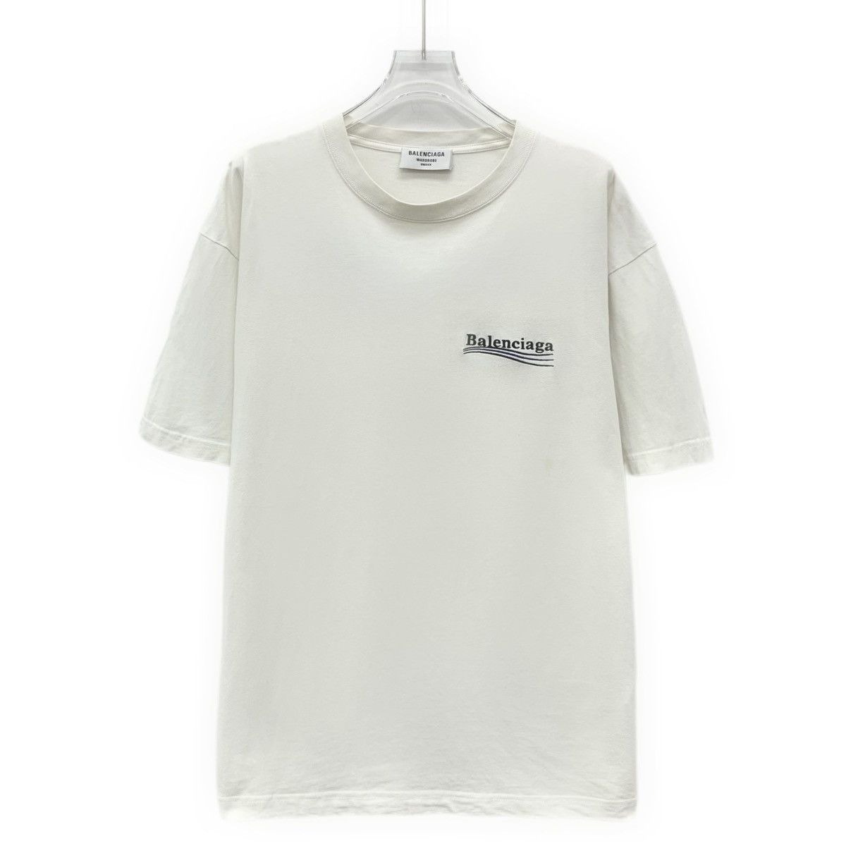 Balenciaga Balenciaga White Logo Embroidered Crew Neck T-shirt K26WX Size XS / US 0-2 / IT 36-38 - 1 Thumbnail