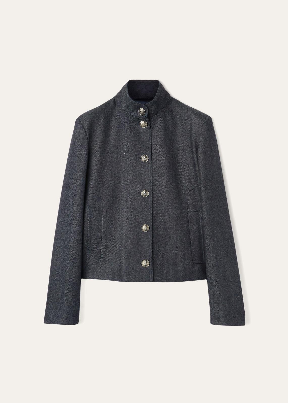 o1srvl11e1224 Ania Denim Jacket in Blue