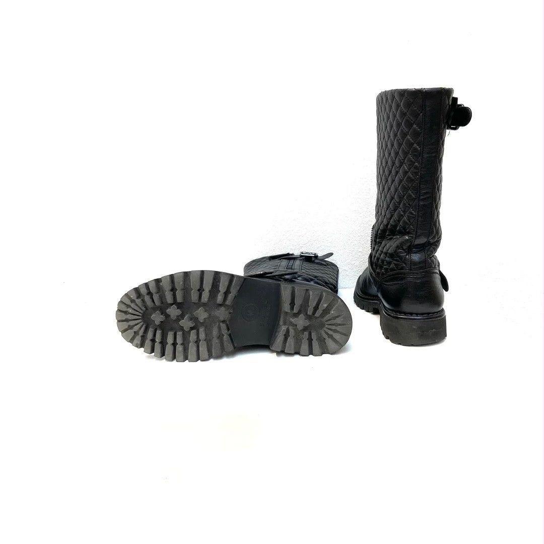 Chanel Chanel black quilted leather biker boots Size US 7 / IT 37 - 4 Thumbnail