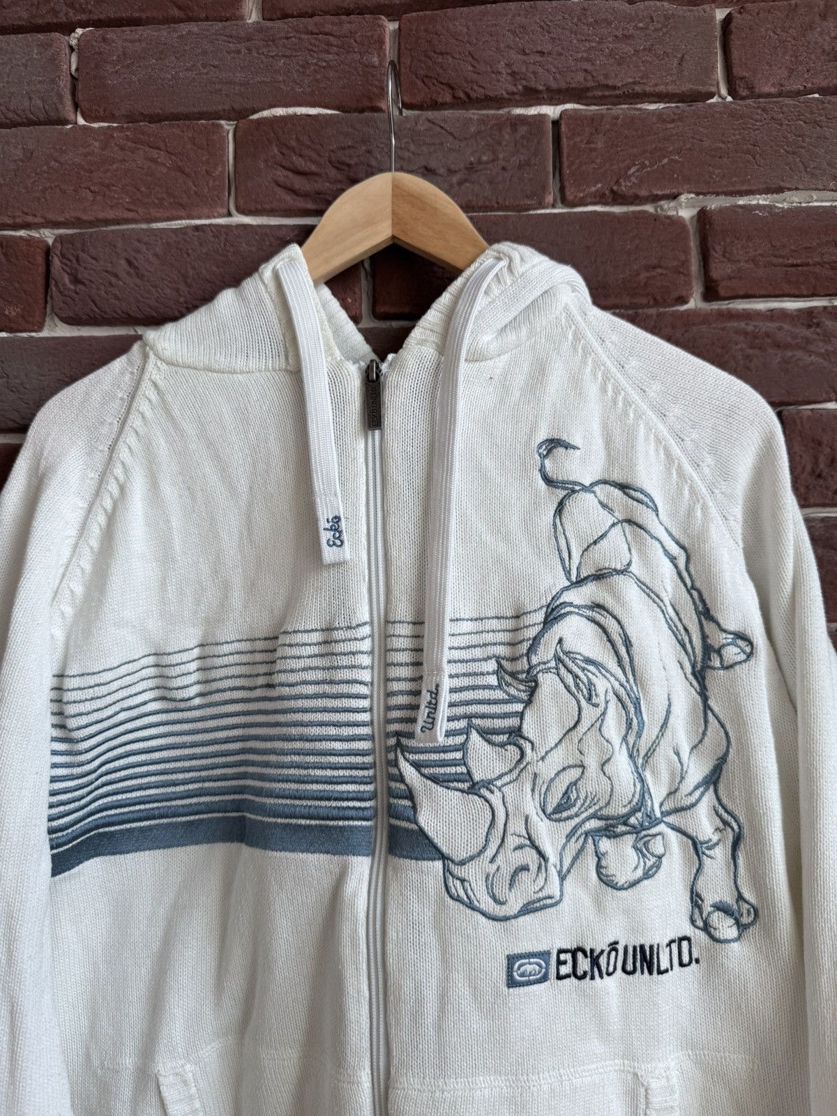 Ecko Unltd. Vintage Y2K Ecko Unltd Rhino Logo Hoodie XL White Size US XL / EU 56 / 4 - 3 Thumbnail