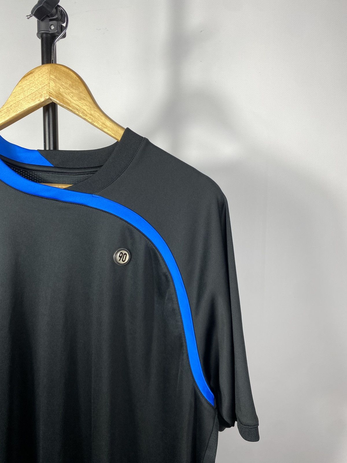 Nike × Vintage Vintage 00s NIKE Total 90 Black Sport Wear Jersey Size US L / EU 52-54 / 3 - 4 Thumbnail