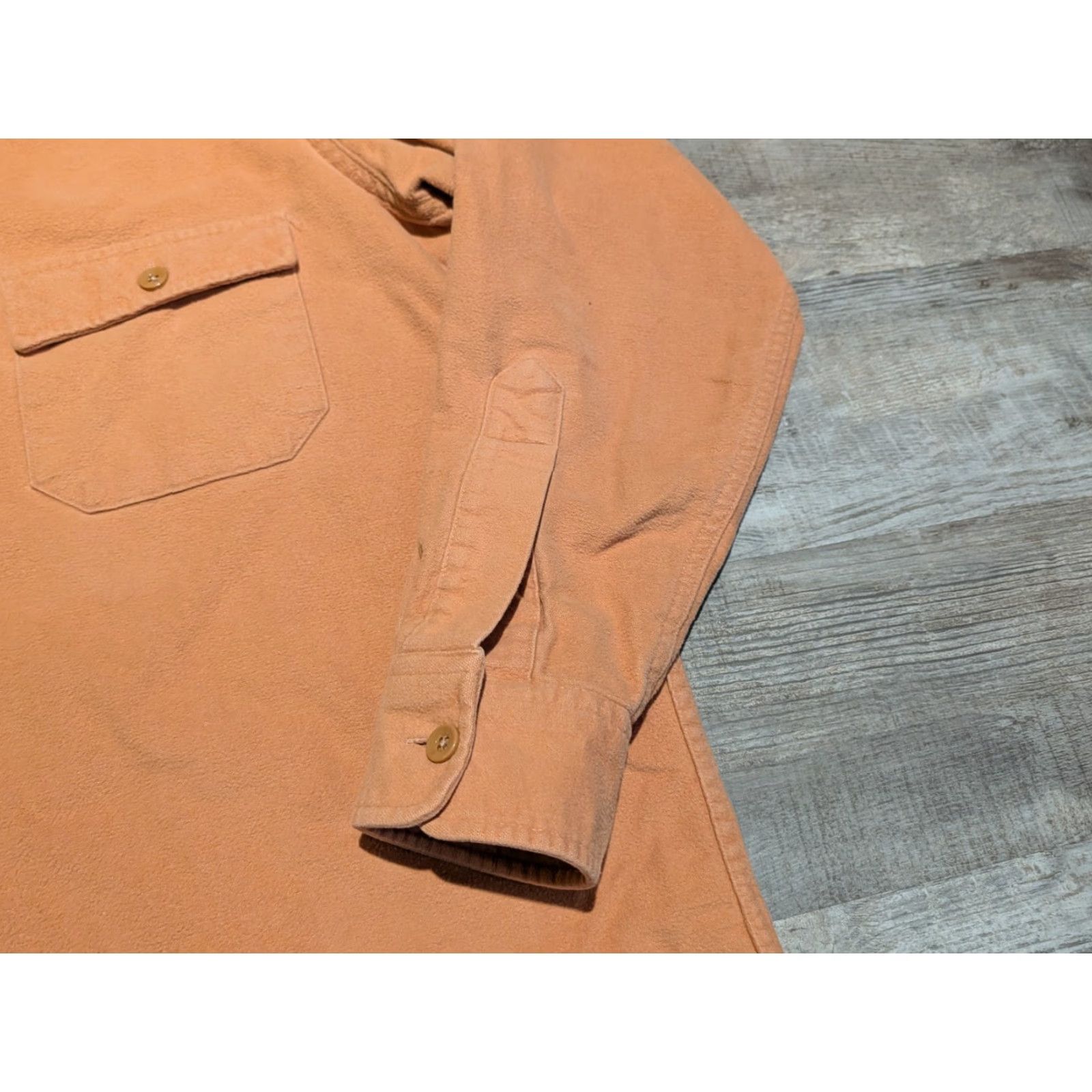 Vintage VINTAGE LL Bean Button-Up Shirt Mens Peach Chamois Cloth USA Made 16.5 L Tall Long Sleeve Solid Orange Size US L / EU 52-54 / 3 - 4 Thumbnail